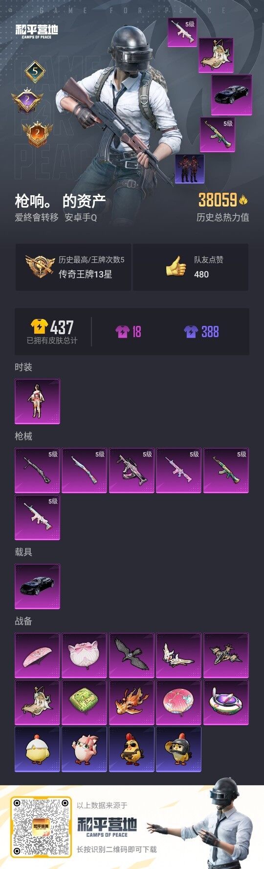 HPLX3340110和平精英账号详情图3