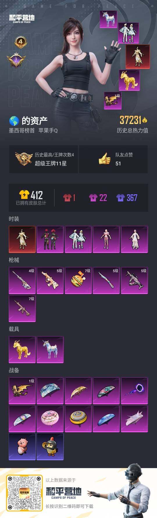 HPLE3340091和平精英账号详情图3