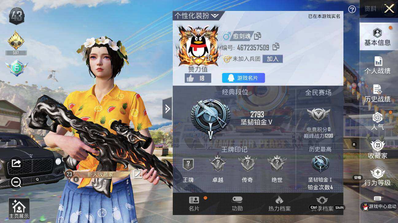 HPLX3340609和平精英账号详情图4