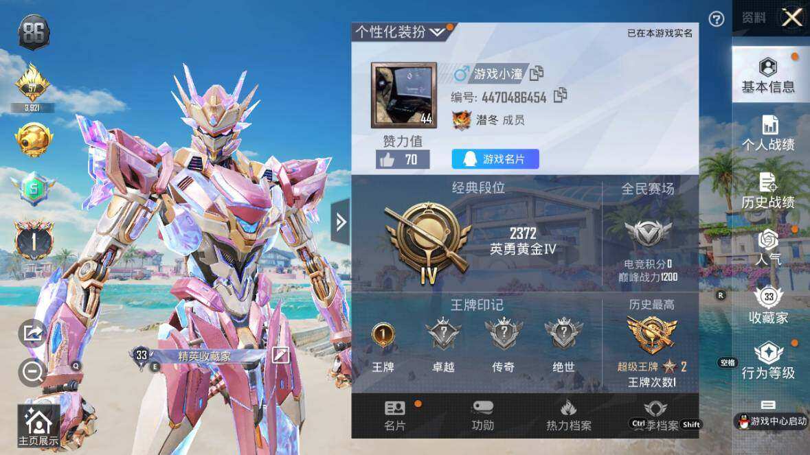 HPLX3340552和平精英账号详情图5
