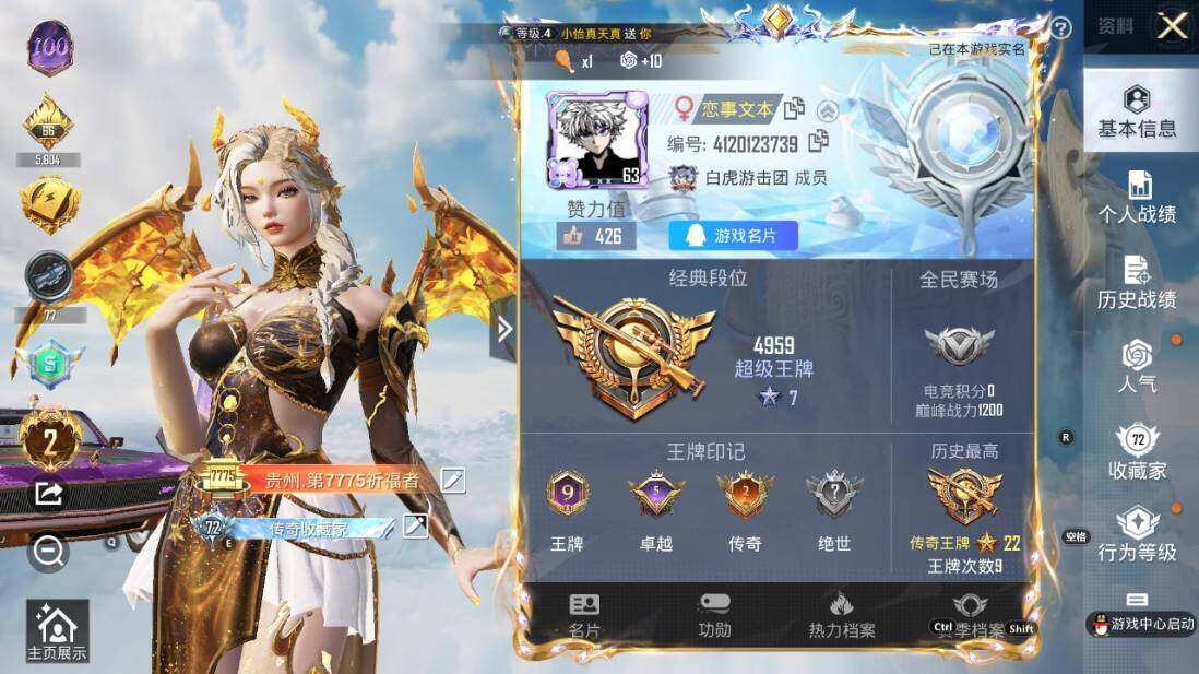 HPLX3340446和平精英账号详情图5