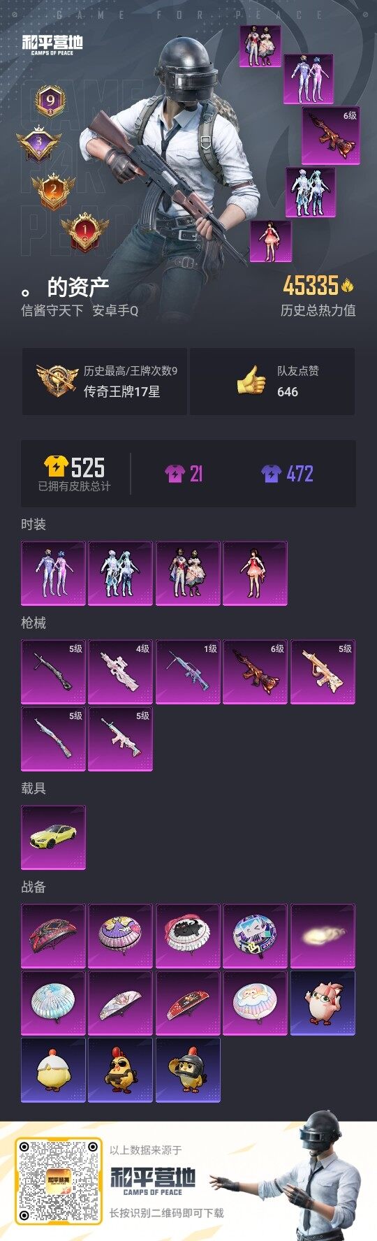 HPLX3340806和平精英账号详情图3