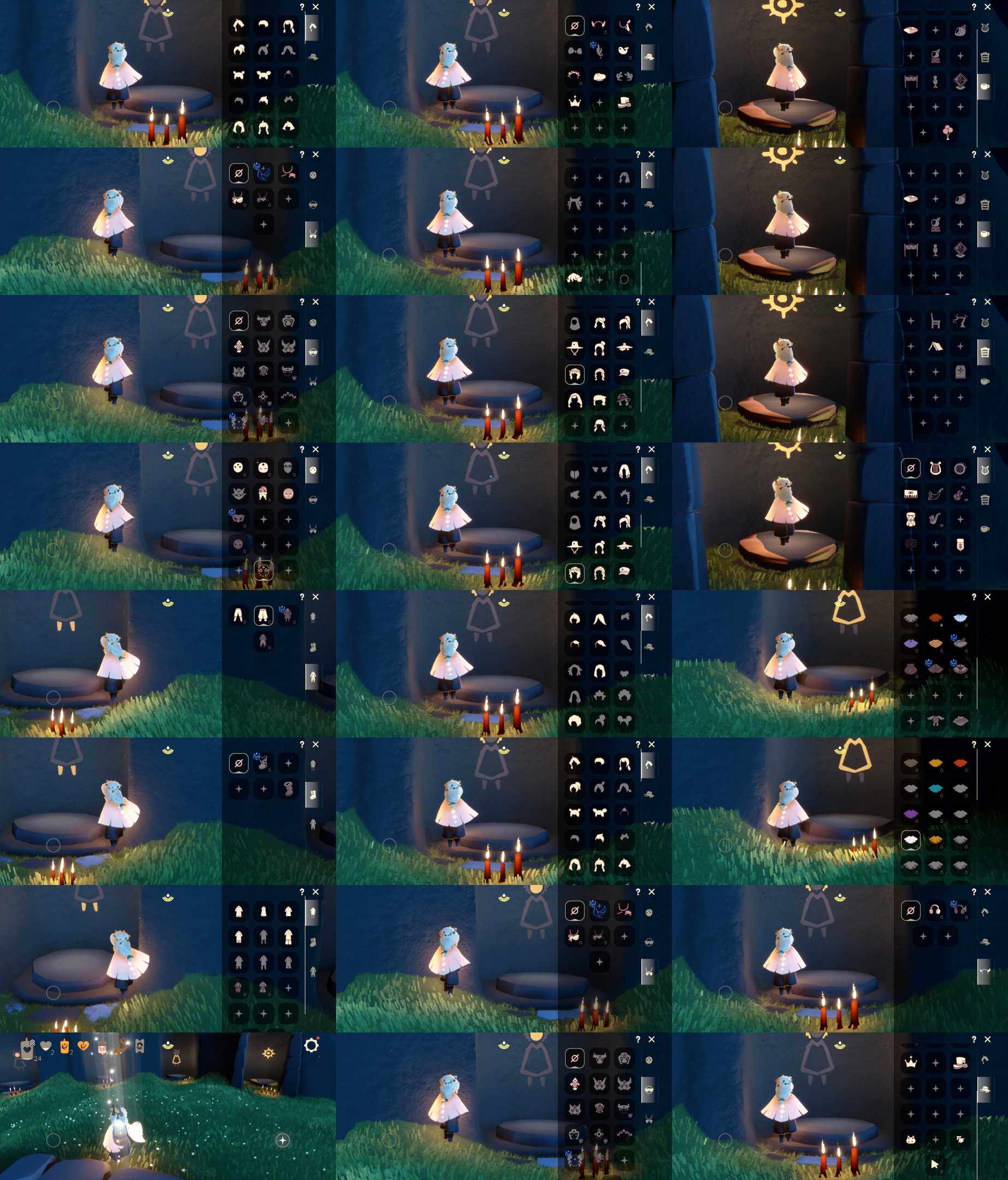 光遇账号安卓官服HM0573 ✅渠道: 安邮 ✅完成地图: 雨林 ✅季节已毕业: 无 ✅热门复刻/活动:黑脸，矮人面具武士裤，箬笠帽明制帽花环虚荣，樱花，红耳机 ✅礼包:小兔子，锦鲤头饰 ✅珍惜物品：武士裤 亮点包