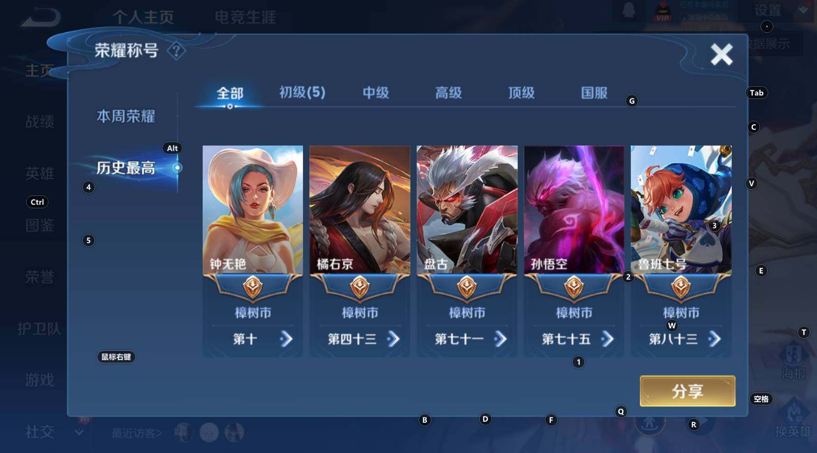 WZCMW3368631王者荣耀账号详情图8 WZCMW3368631王者荣耀账号详情图8