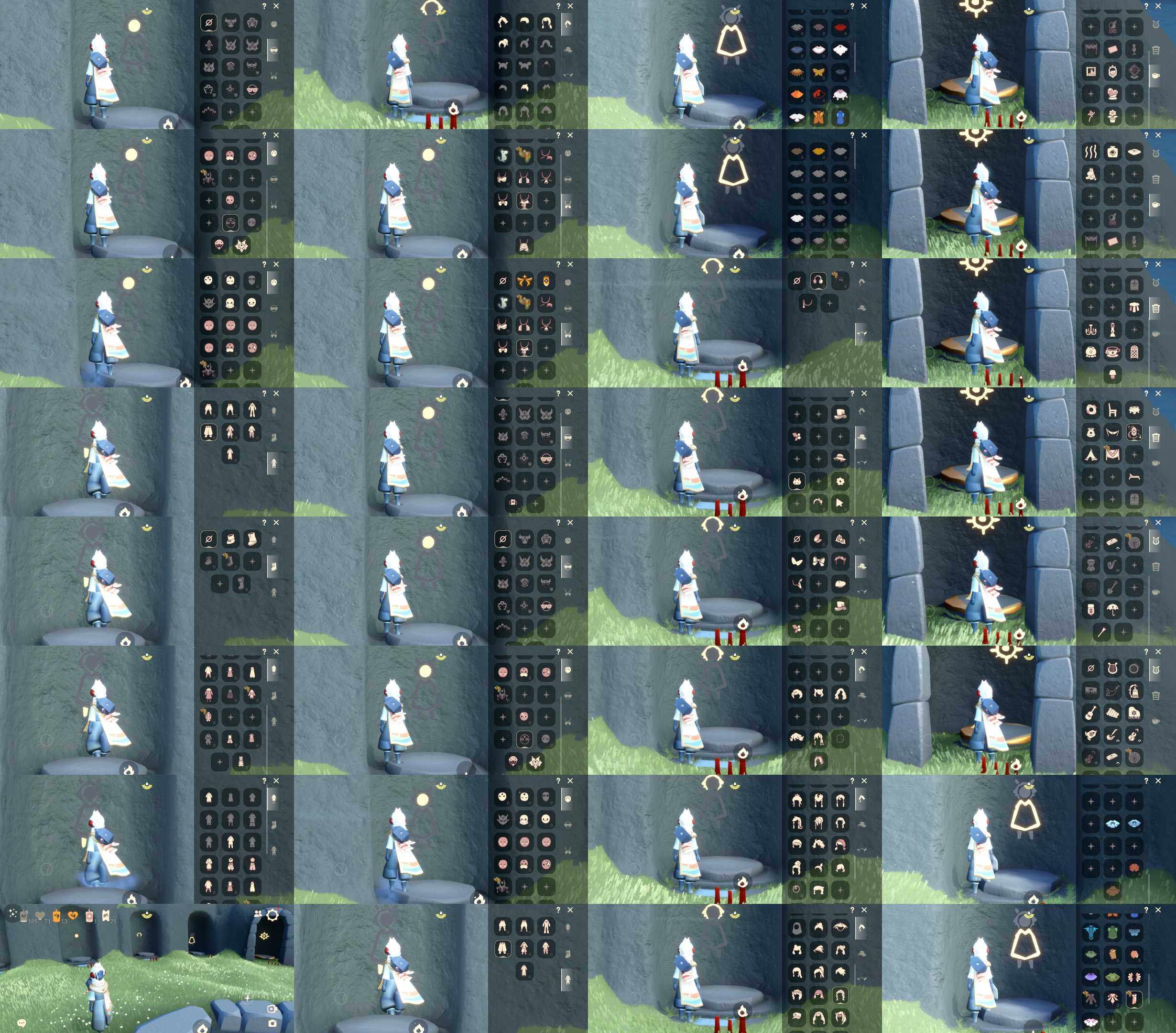 光遇账号安卓官服HM0110 身高猛0 ✅渠道: 安邮 ✅季节已毕业: 欧若拉毕业，追忆毕业，姆明毕业，染色半 ✅热门复刻/活动:透明蓝蝴蝶，鲲灯，黑脸，矮人面具，武士裤，连体衣，灯笼裤，白金，黑金，红耳机，虚荣，