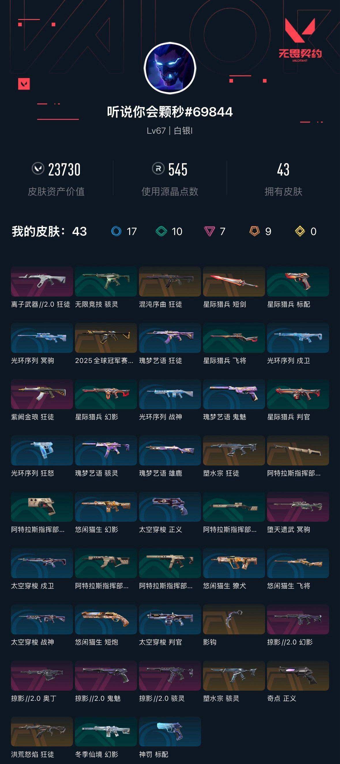 WWQXL318020无畏契约账号详情图3 WWQXL318020无畏契约账号详情图3