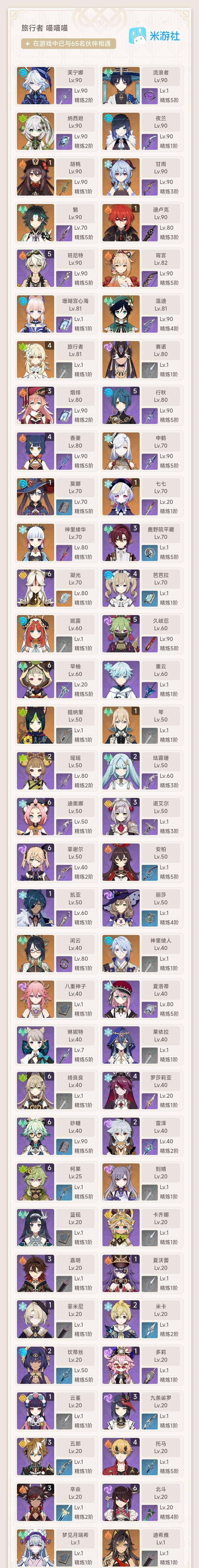 YSEY313390原神账号详情图3 YSEY313390原神账号详情图3