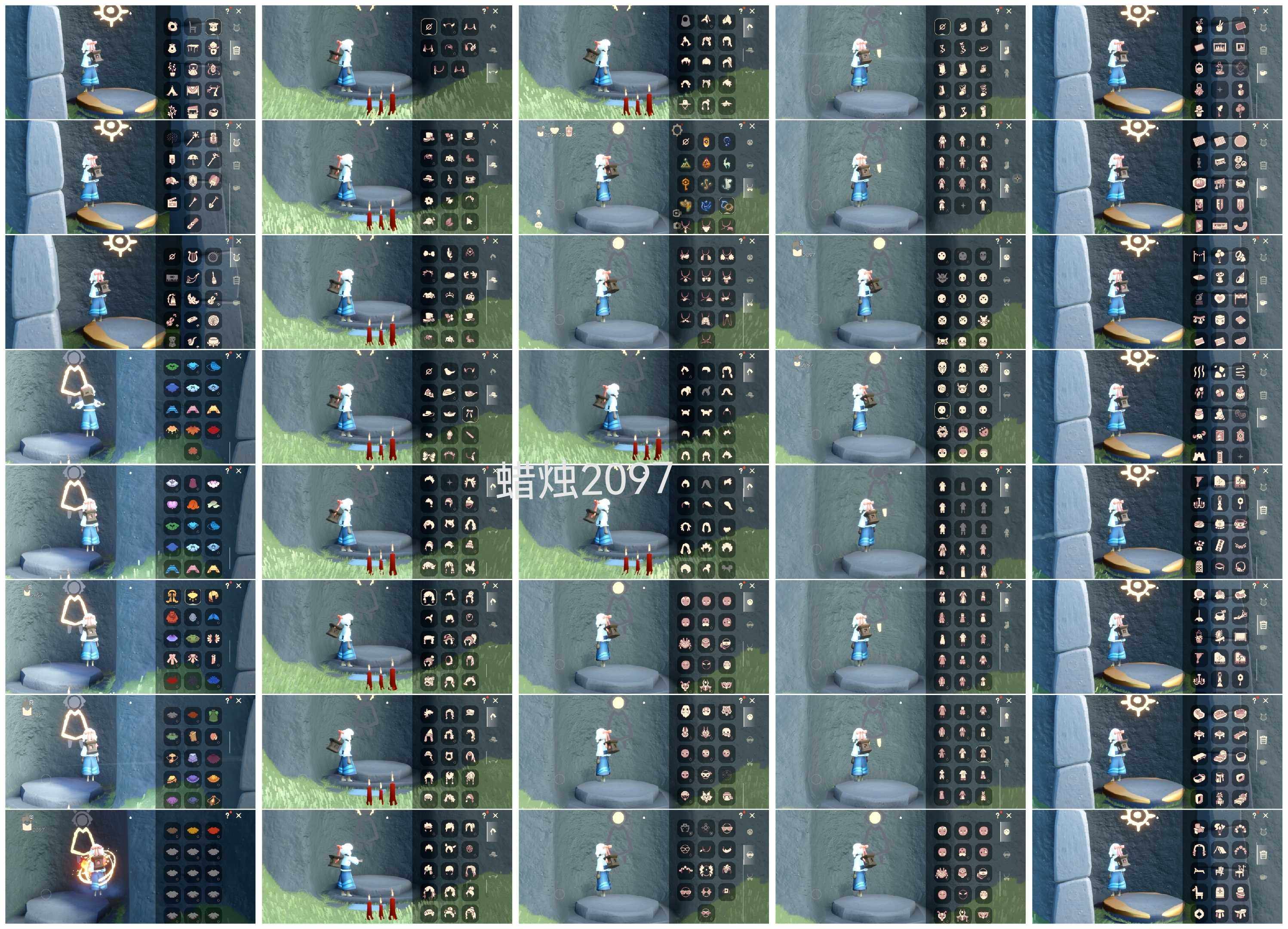 光遇账号华为渠道服蜡烛数：2097/爱心数：79/ 追忆季/ 夜行季/ 拾光季/ 归巢季/ 九色鹿季/ 筑巢季/ 二重奏季/ 姆明季/ 彩染季/青鸟季/追忆之书/棕熊面具/绒毛斗篷/西部帽/粗框眼镜/ 相机/五塑彩羽