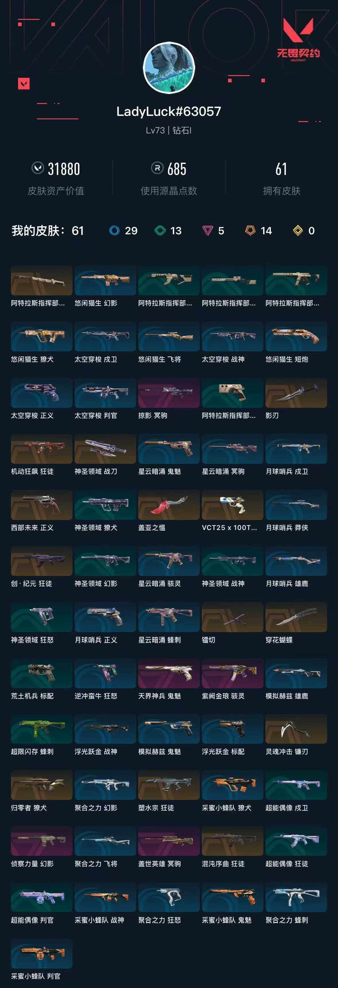 WWQXL319416无畏契约账号详情图5 WWQXL319416无畏契约账号详情图5