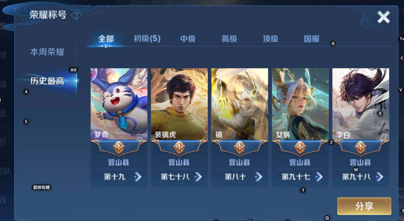 WZCMW3344587王者荣耀账号详情图6 WZCMW3344587王者荣耀账号详情图6