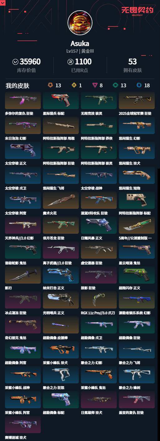 WWQLXY40616无畏契约账号详情图2 WWQLXY40616无畏契约账号详情图2