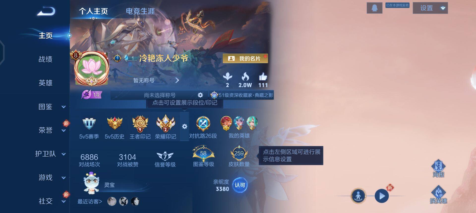 WZQM3372590王者荣耀账号详情图3