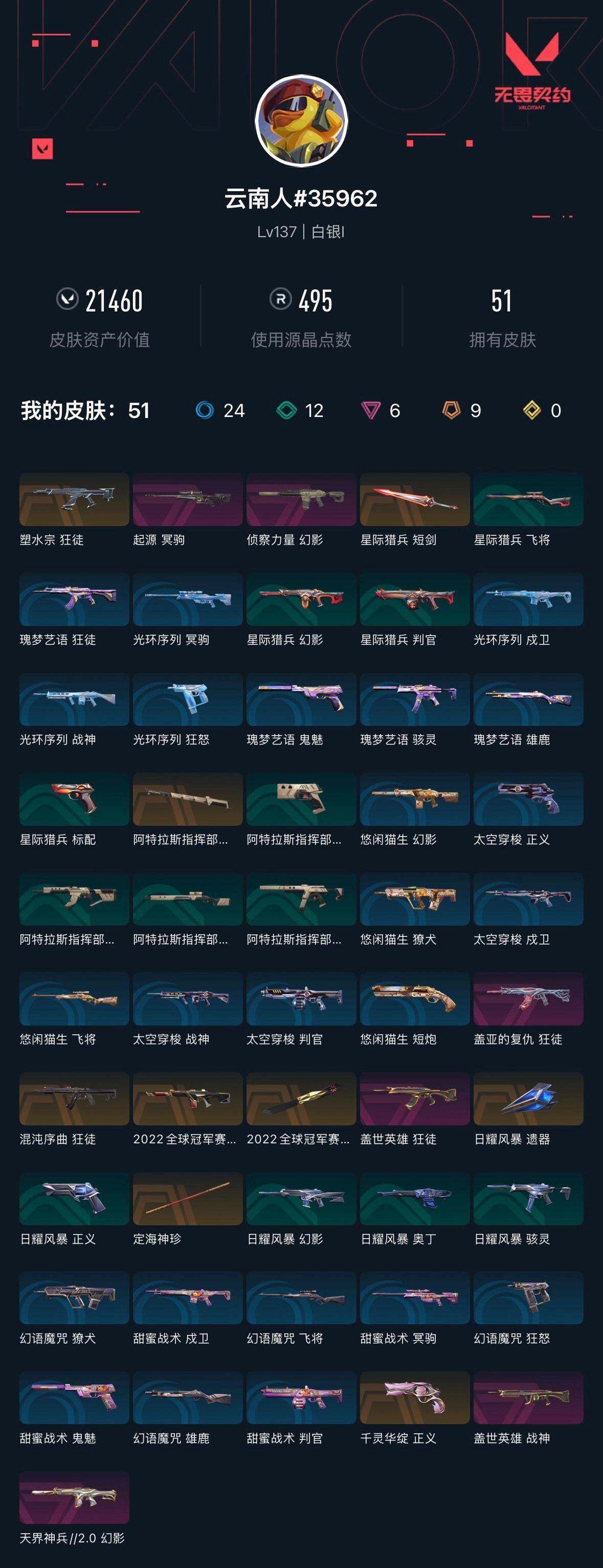 WWQXL322248无畏契约账号详情图3 WWQXL322248无畏契约账号详情图3