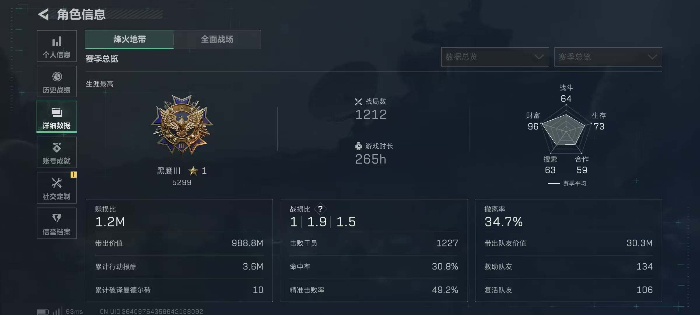 SJZCMW385178三角洲行动账号详情图4