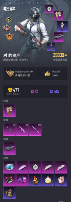 HPQM3398239和平精英账号详情图5 HPQM3398239和平精英账号详情图5