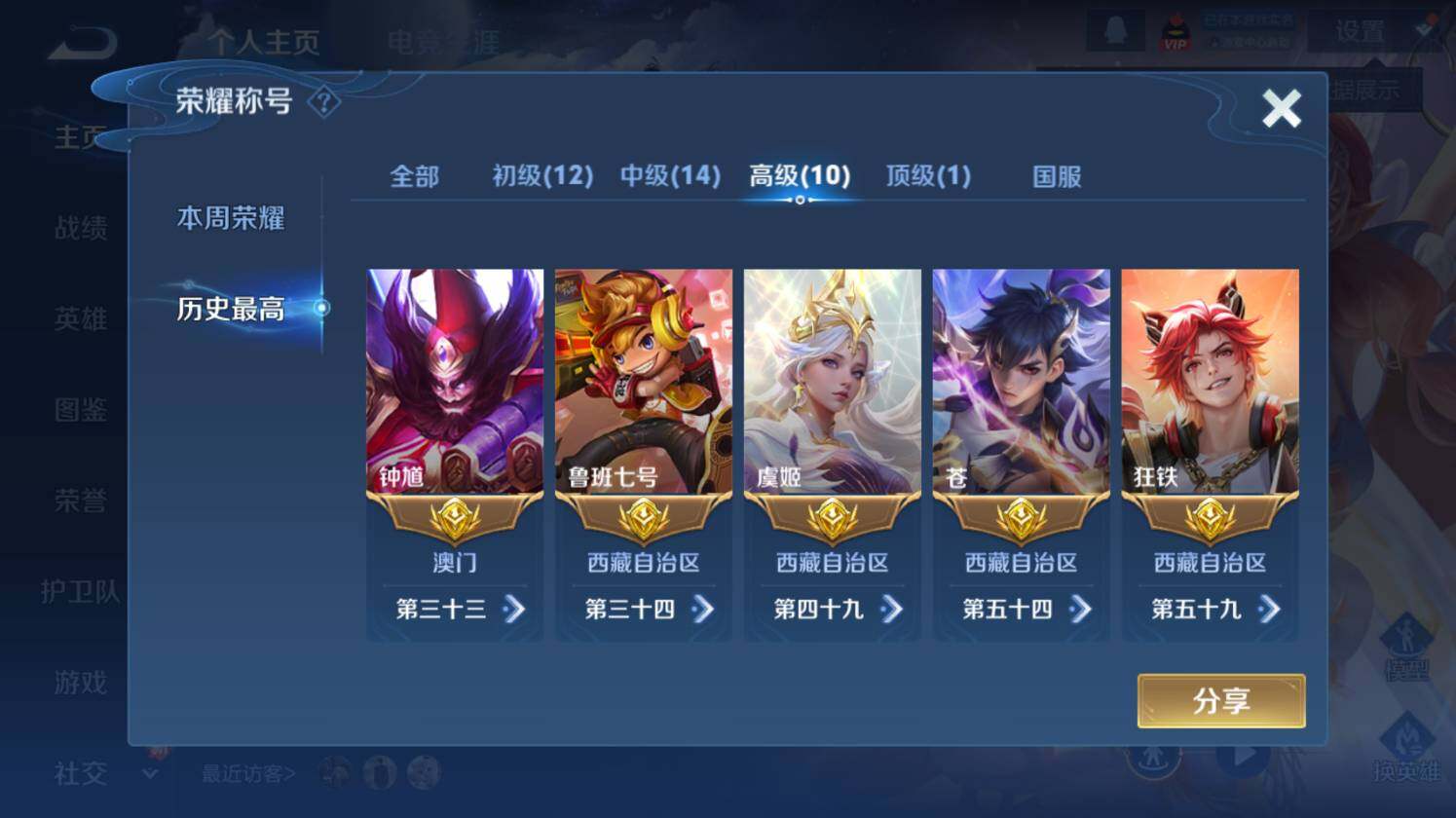 WZ0349433王者荣耀账号详情图12