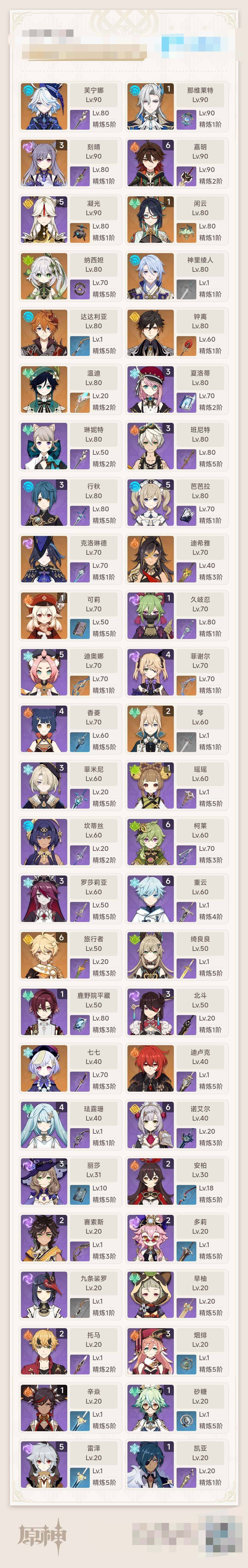 YSEY315387原神账号详情图4 YSEY315387原神账号详情图4