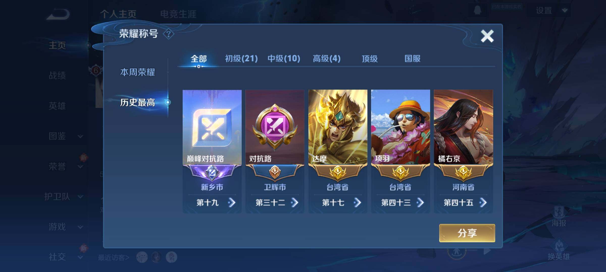 WZKG451215王者荣耀账号详情图4