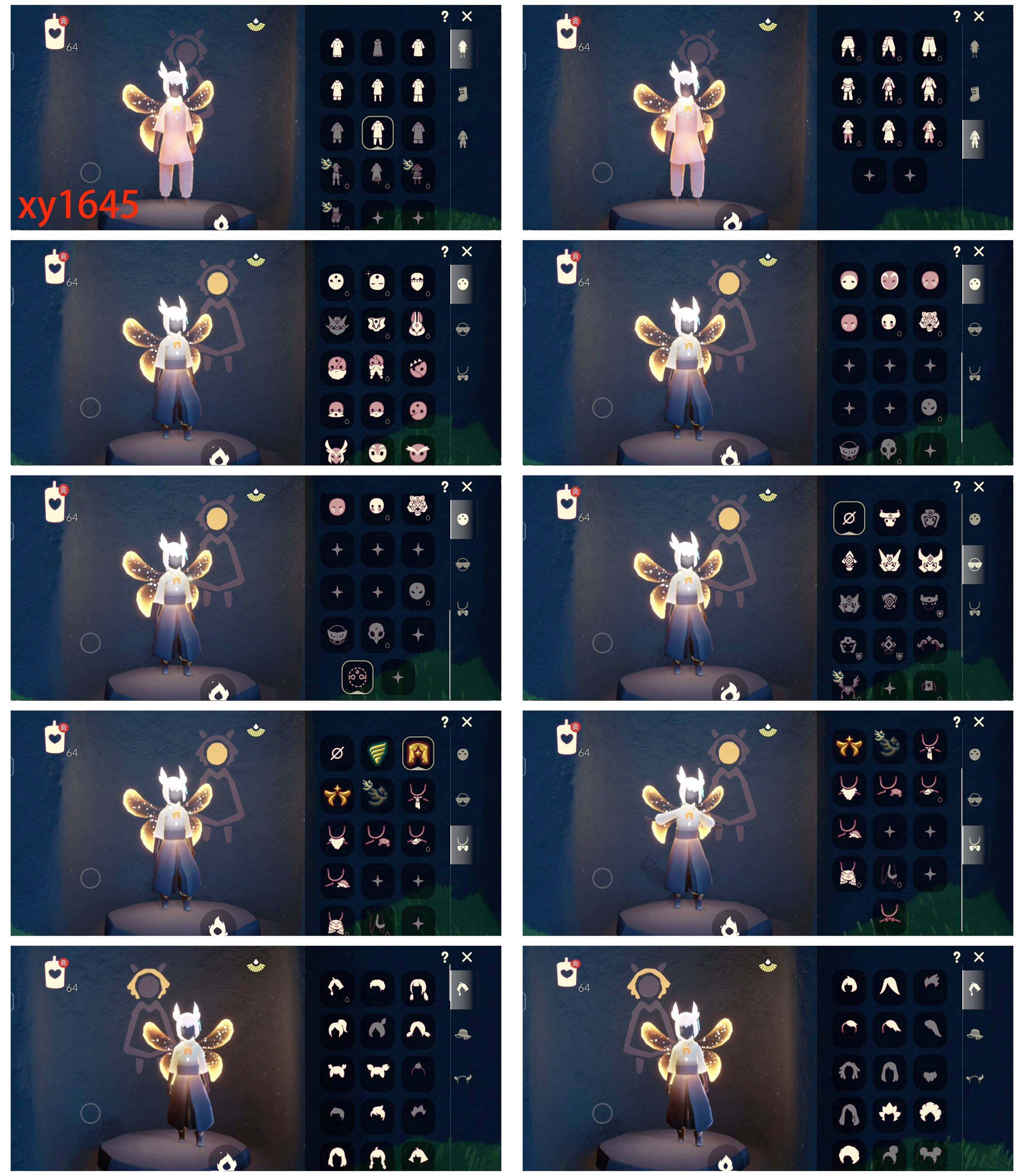 光遇账号安卓官服潜海面具白枭武士裤樱花头 女巫发型黄鼠狼樱花头福娃套装资源：蜡烛63 爱心11 红烛2 翼10
已毕业地图：晨岛
毕业季节：潜海季 表演季 半欧若拉
稀有礼包：新春福娃 白雪斗篷 欧若拉之翼 白雪斗