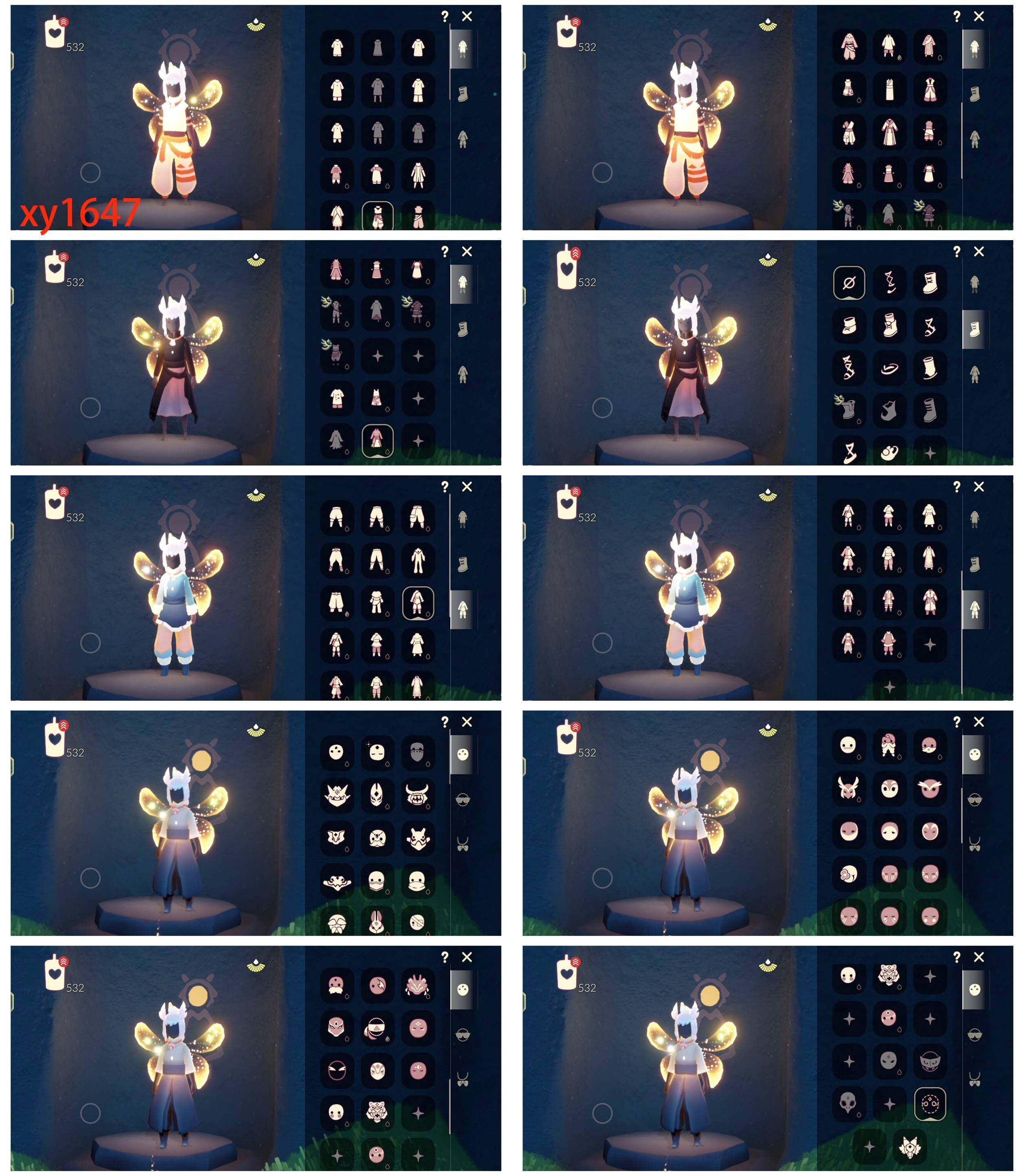 光遇账号安卓官服白枭透明斗篷武士裤线框斗篷欧若拉之声大耳狗抱枕盲僧眼罩虚荣资源：蜡烛506  爱心74  10翼
已毕业地图：雨林  霞谷  墓土
毕业季节：表演季 破晓季  欧若拉季  追忆季  夜行季  拾光季