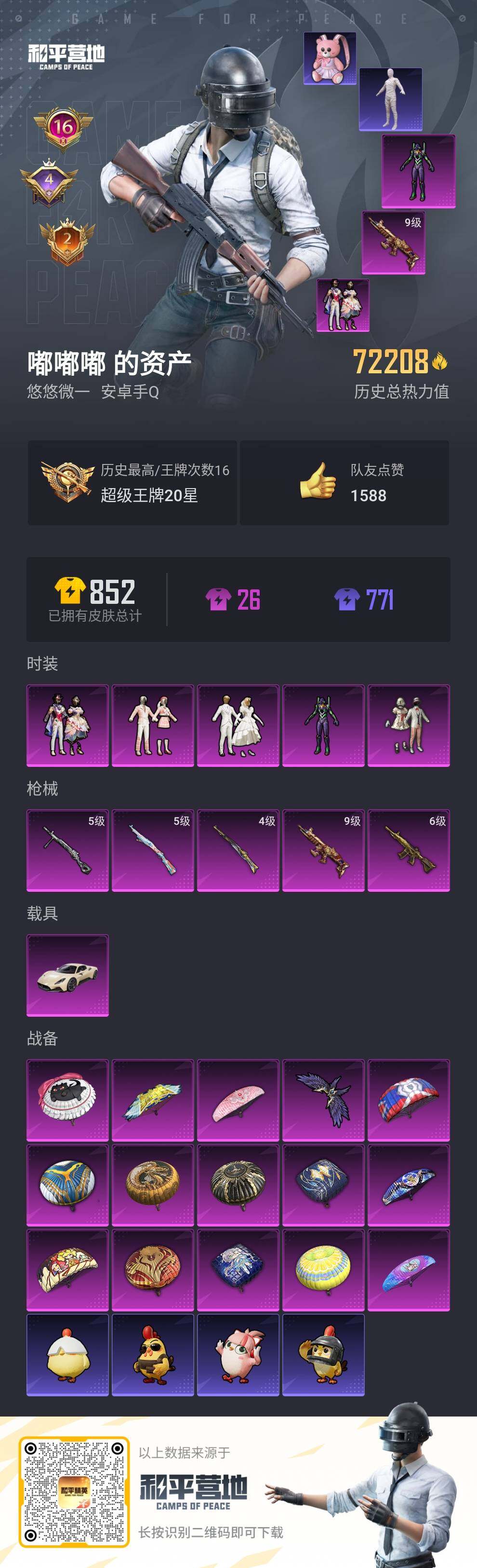 HPLE3390570和平精英账号详情图3