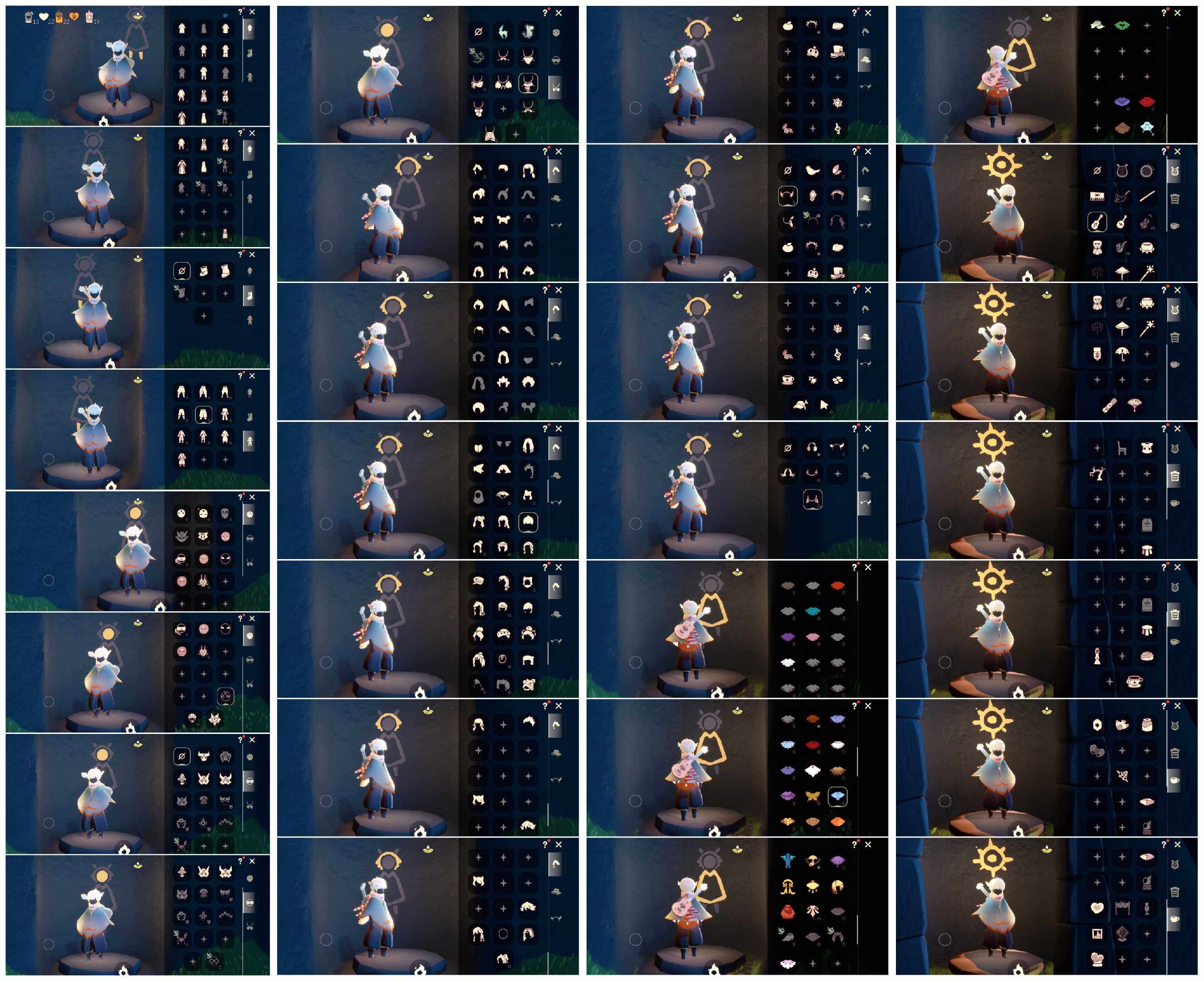 光遇账号安卓官服HY1095  安官 【毕业图】晨岛，雨林，霞谷 【毕业季】九色鹿 【蜡烛】13 【爱心】22 【稀有礼包】神鹿祝福礼包，大蝴蝶结，雪花发夹，四叶草头饰，音韵吉他，献瑞折扇礼包，大橘大利，青衫落拓礼