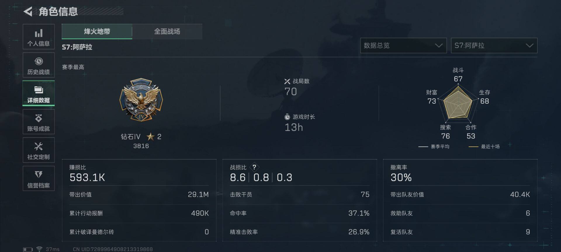 SJZEY366243三角洲行动账号详情图6