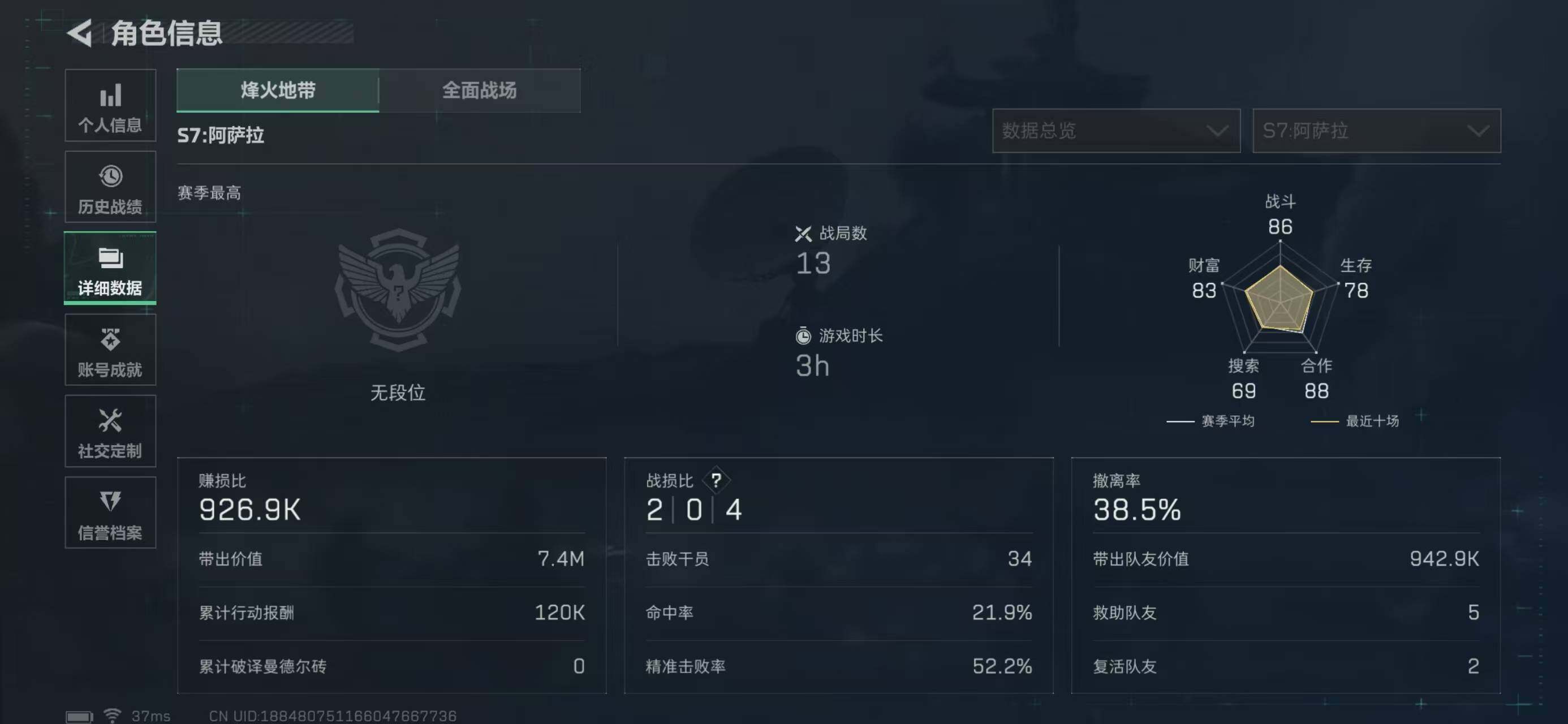 SJZQM368732三角洲行动账号详情图4