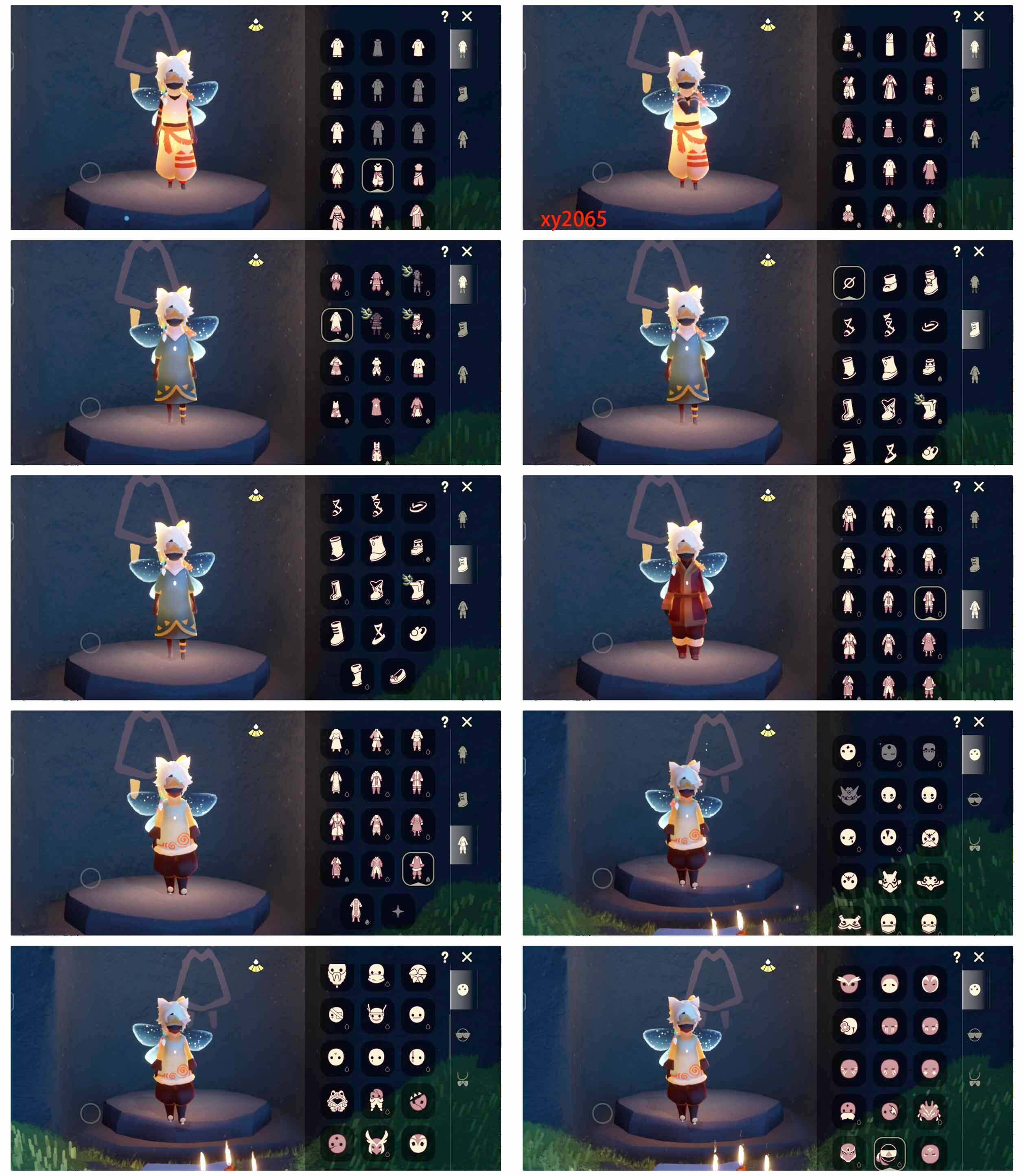 光遇账号安卓官服14季3翼透明蝶翼白枭盲僧眼罩彩色脏辫武士裤凯旋提琴鲲灯详情看图，价格可刀
资源：蜡烛 1043   爱心277    红烛   翼3
已毕业地图：无
毕业季节： 表演季  破晓季   欧若拉季  