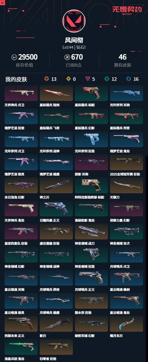 WWQLXY325327无畏契约账号详情图2 WWQLXY325327无畏契约账号详情图2