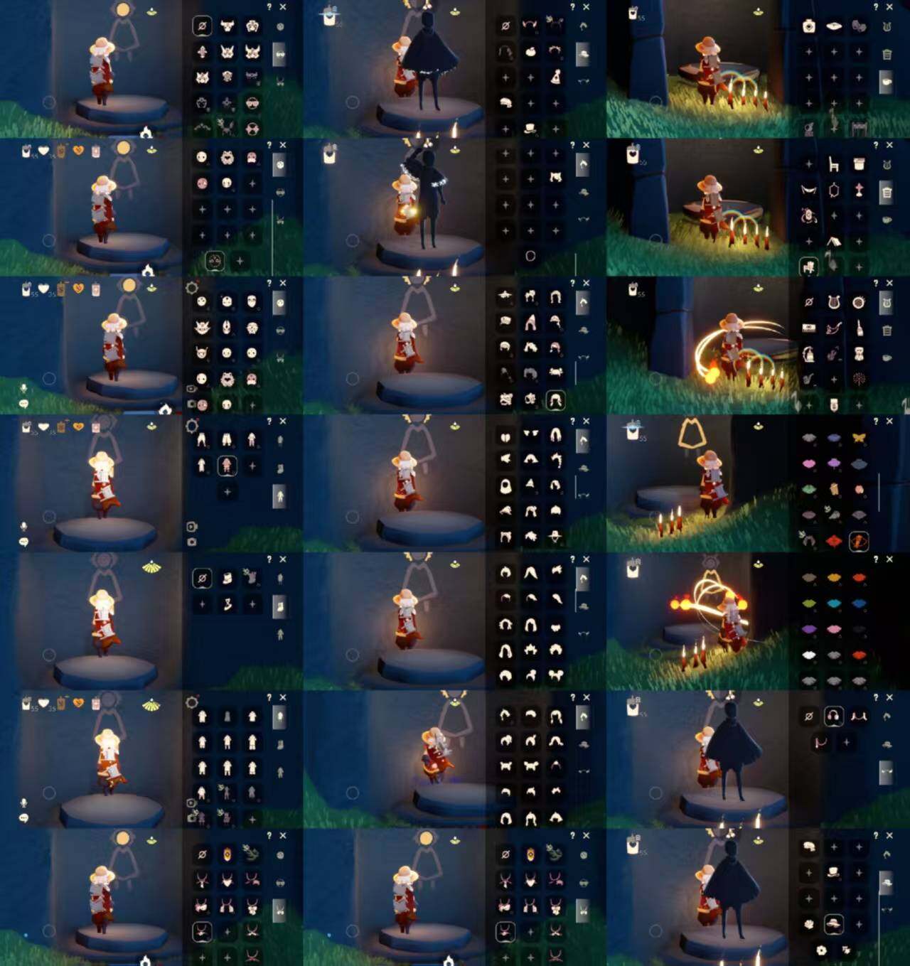 光遇账号安卓官服HM1638 安官  蜡烛55，爱心36，季蜡0，升华蜡烛0，光翼72，毕业季：追忆季；毕业礼：鲲灯，肩带；礼包：新春福娃，橘子发饰，贝壳，优雅领巾，祥云服饰；热门复刻：黑金斗篷，虚荣，箬笠，平顶帽