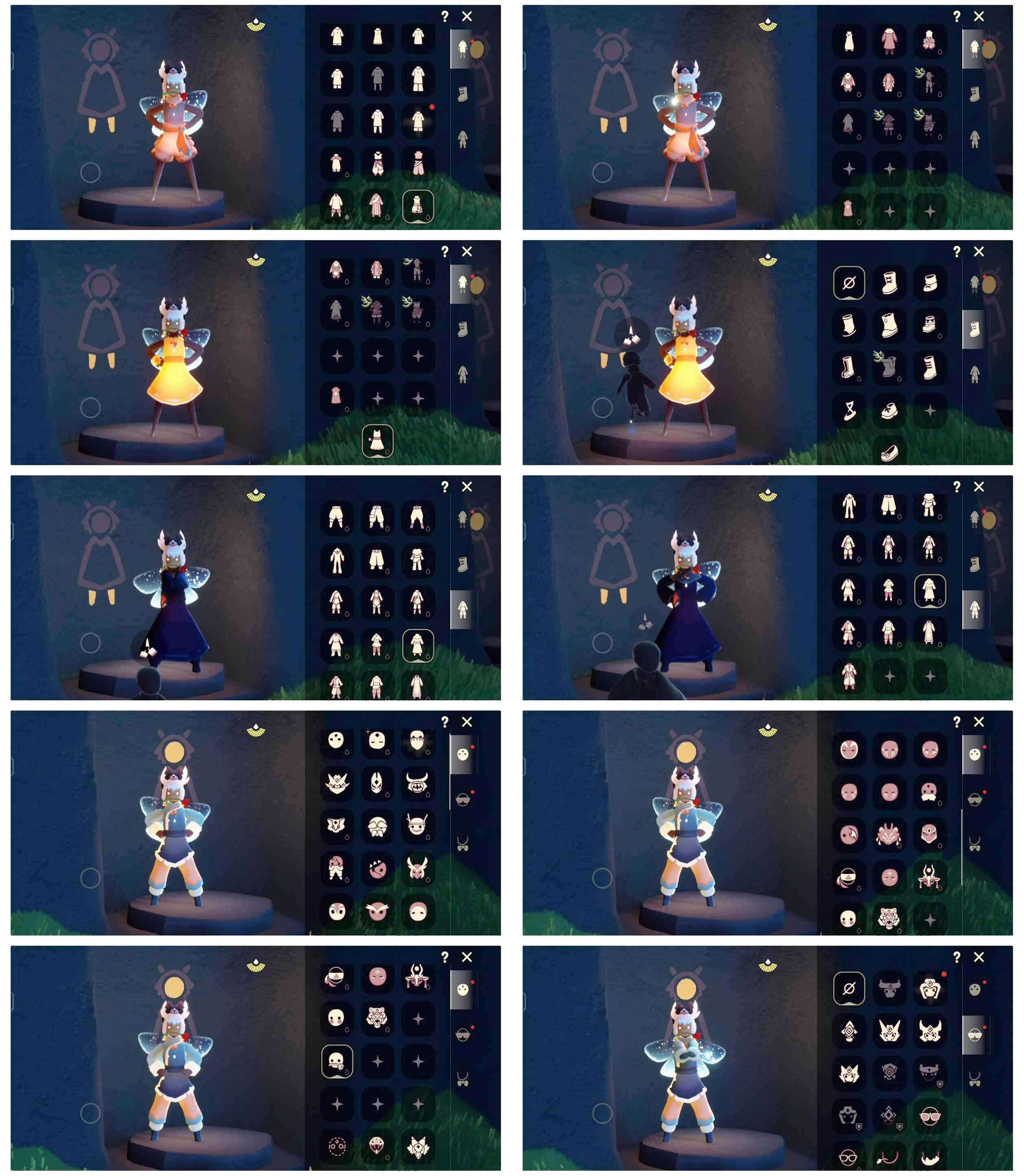 光遇账号安卓官服7季11翼白枭绊爱白雪斗篷连衣裙妮妮长裙悦动跑鞋盲僧眼罩新春福娃蝙蝠套详情看图，价格可刀
资源：蜡烛760    爱心 274   红烛17   翼11
已毕业地图：云野  雨林  霞谷    墓土