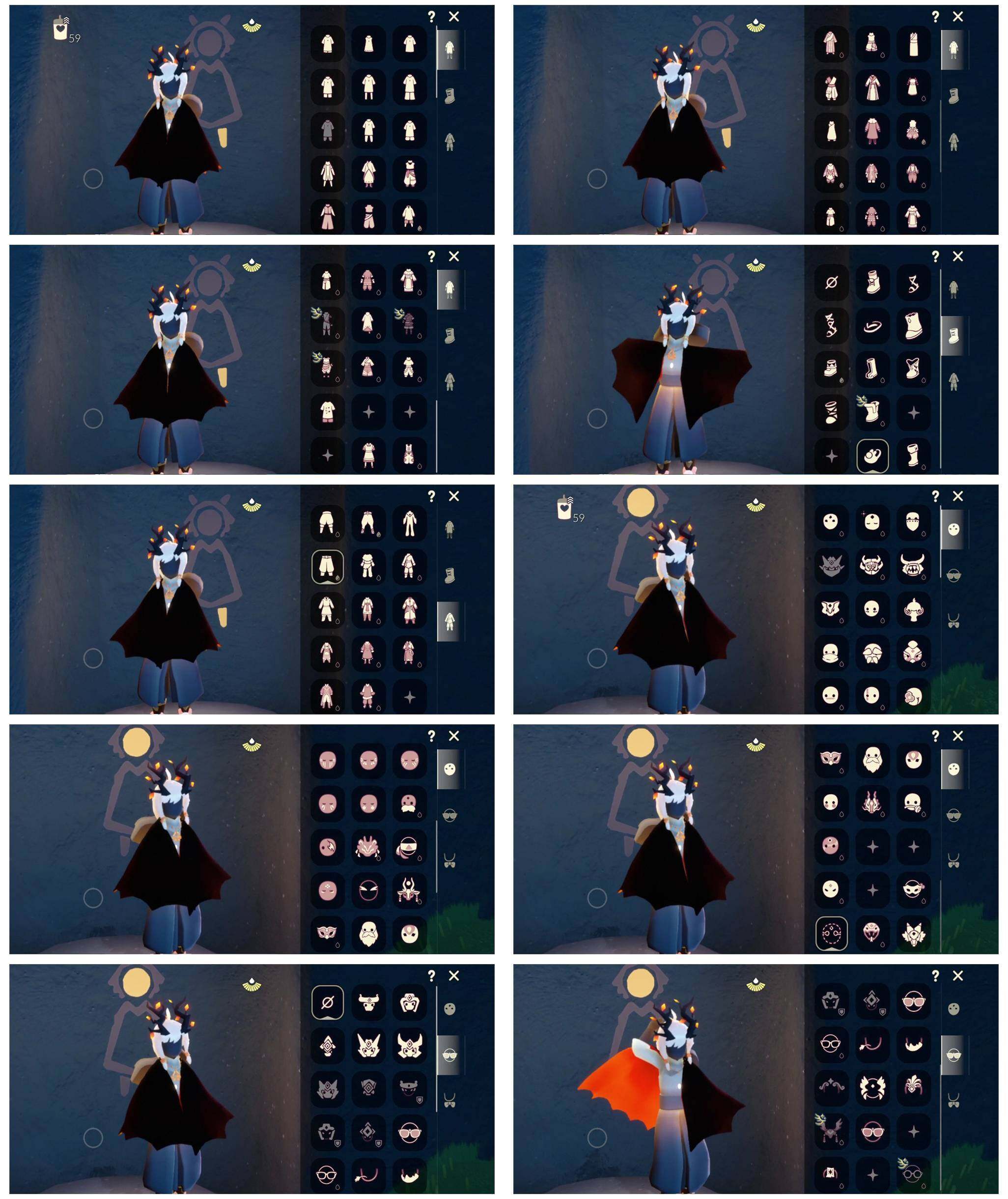 光遇账号安卓官服蝙蝠套装透明蝶翼巫师帽绊爱秋千tgc线框斗蛛网斗玉兔拖鞋大耳狗斗篷资源：蜡烛59 爱心33 红烛33 翼10
已毕业地图：晨岛 云野 雨林 霞谷
毕业季节：破晓季 欧若季 归巢季 筑巢季 姆明季 彩