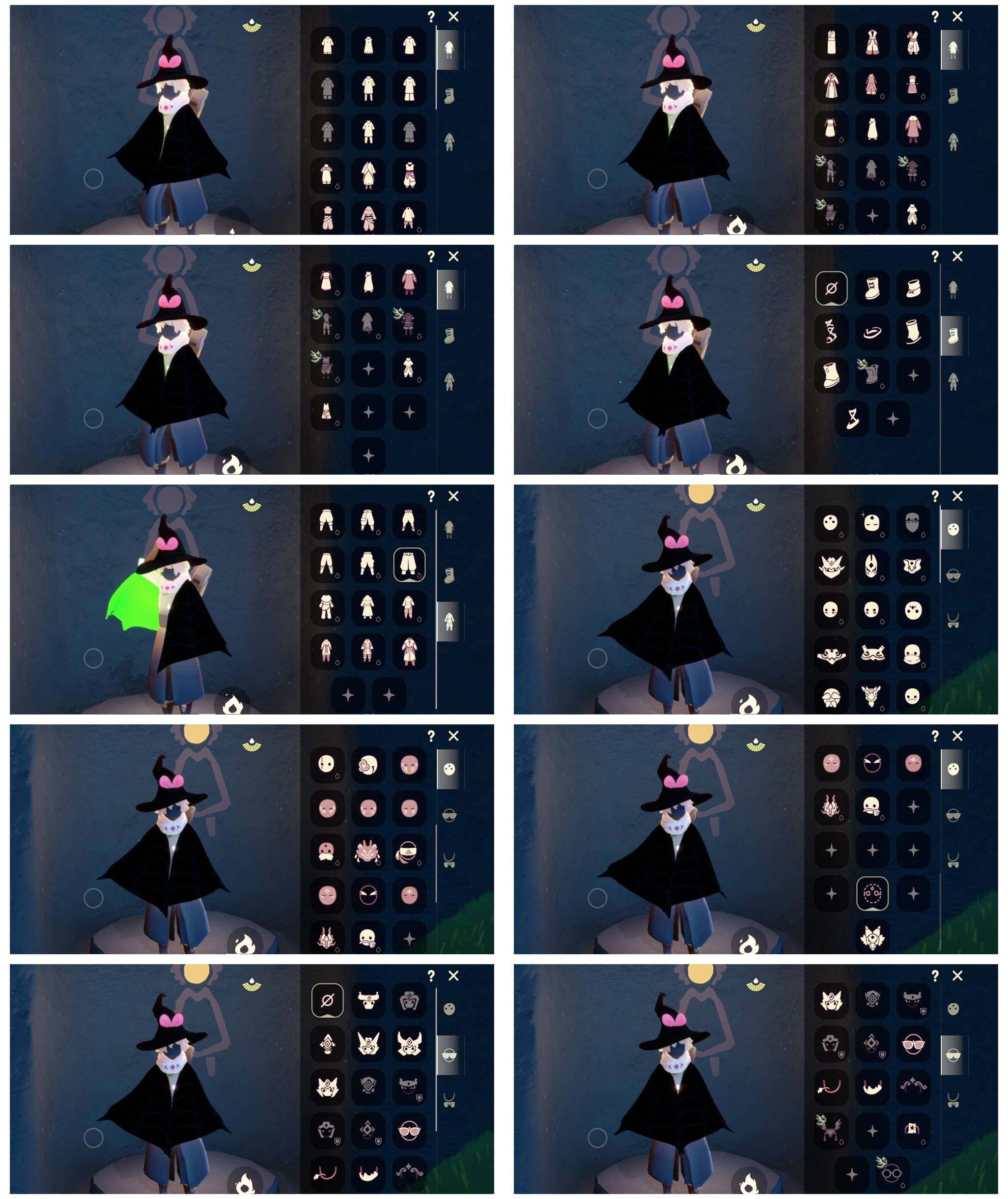 光遇账号安卓官服武士裤蛛网斗巫师帽绊爱黑脸神鹿头饰盲僧眼罩星月头冠透明蝶翼资源：蜡烛274 爱心63 红烛15 翼10
已毕业地图：晨岛 雨林 霞谷 暮土
毕业季节：破晓季 欧若拉季 夜行季 九色鹿季 姆明季 半二