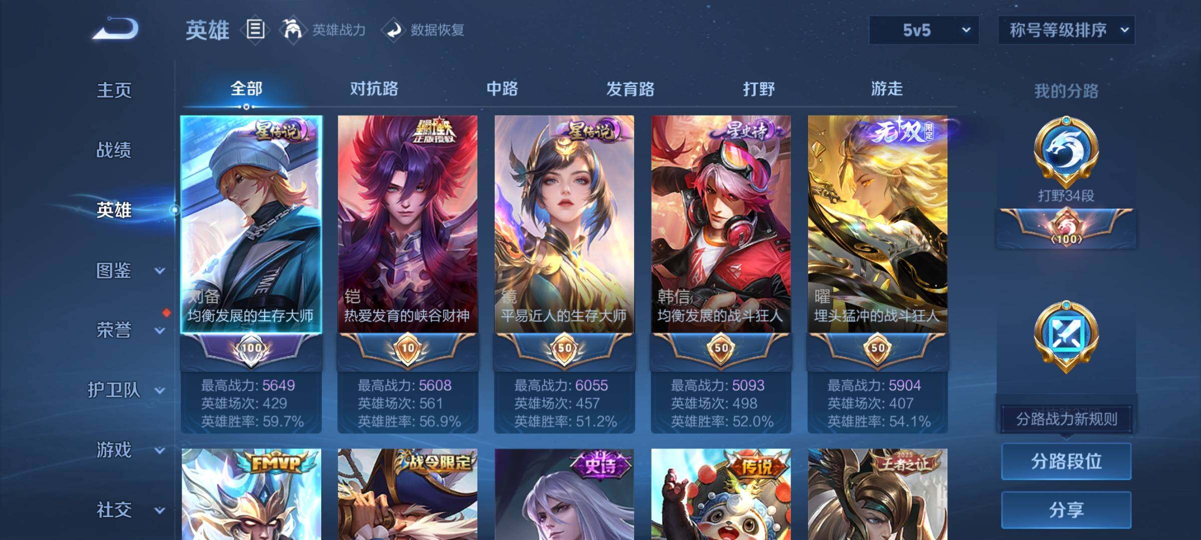 WZCMW3400582王者荣耀账号详情图3 WZCMW3400582王者荣耀账号详情图3