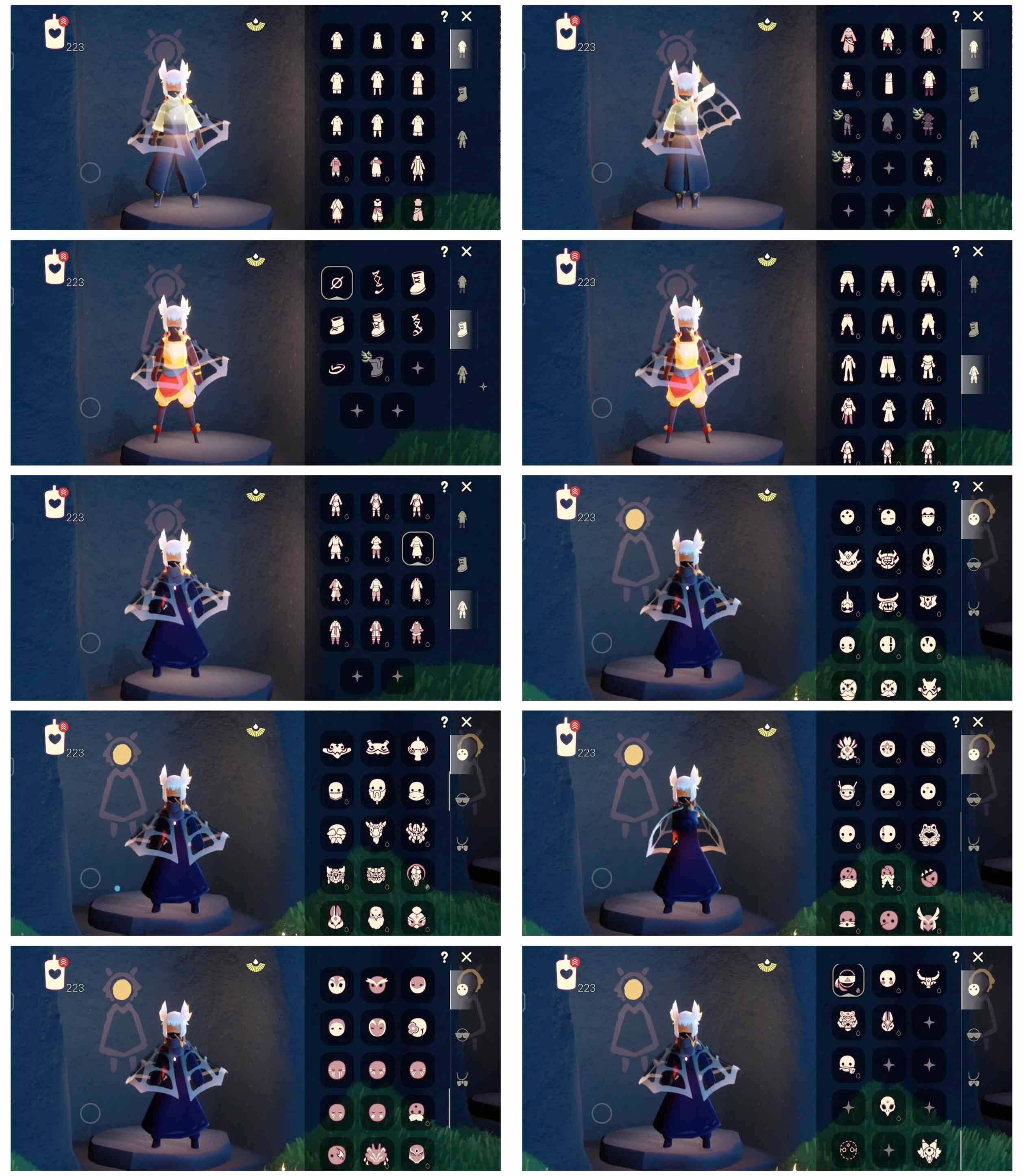 光遇账号安卓官服15季12翼阿努比斯白枭透明蝶翼透明蛛丝斗篷绊爱玫瑰花圣诞鹿角巫师帽夏日阳伞详情看图，价格可刀
资源：蜡烛 223   爱心 406   红烛58   翼12
已毕业地图：全图毕业 
毕业季节： 圣