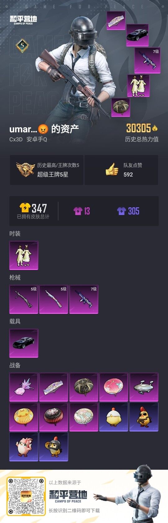 HPCMW3418462和平精英账号详情图3 HPCMW3418462和平精英账号详情图3