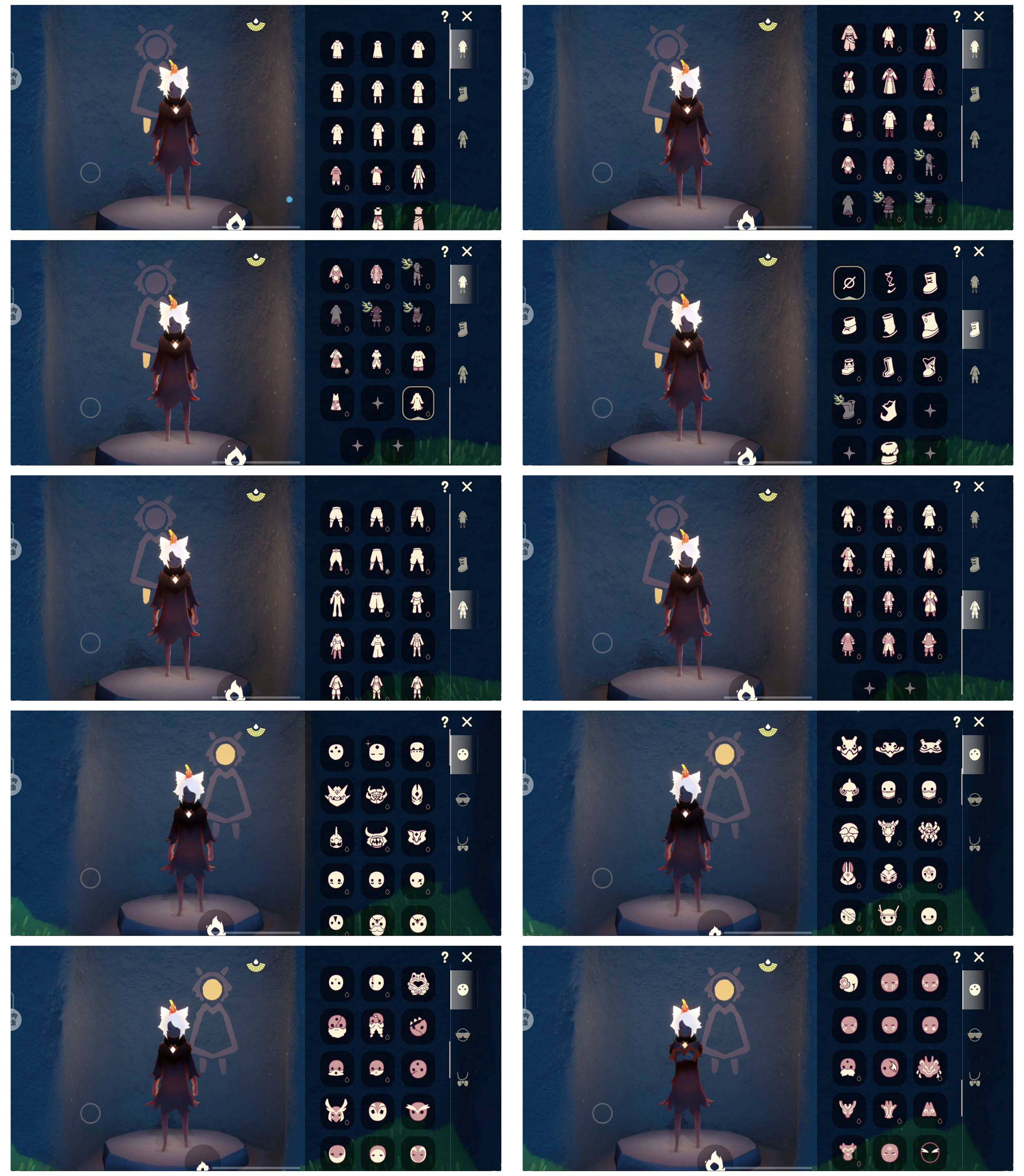 光遇账号华为渠道服10季12翼玫瑰花白枭透明蝶翼皮皮猫斗篷祥云服饰巫师帽蝙蝠套新春福娃白枭斗篷详情看图，价格可刀
资源：蜡烛  705  爱心 172  红烛 4  翼12
已毕业地图：全图毕业
毕业季节： 小王子季