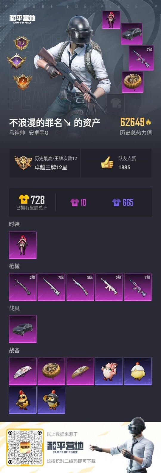 HPLE3434682和平精英账号详情图3