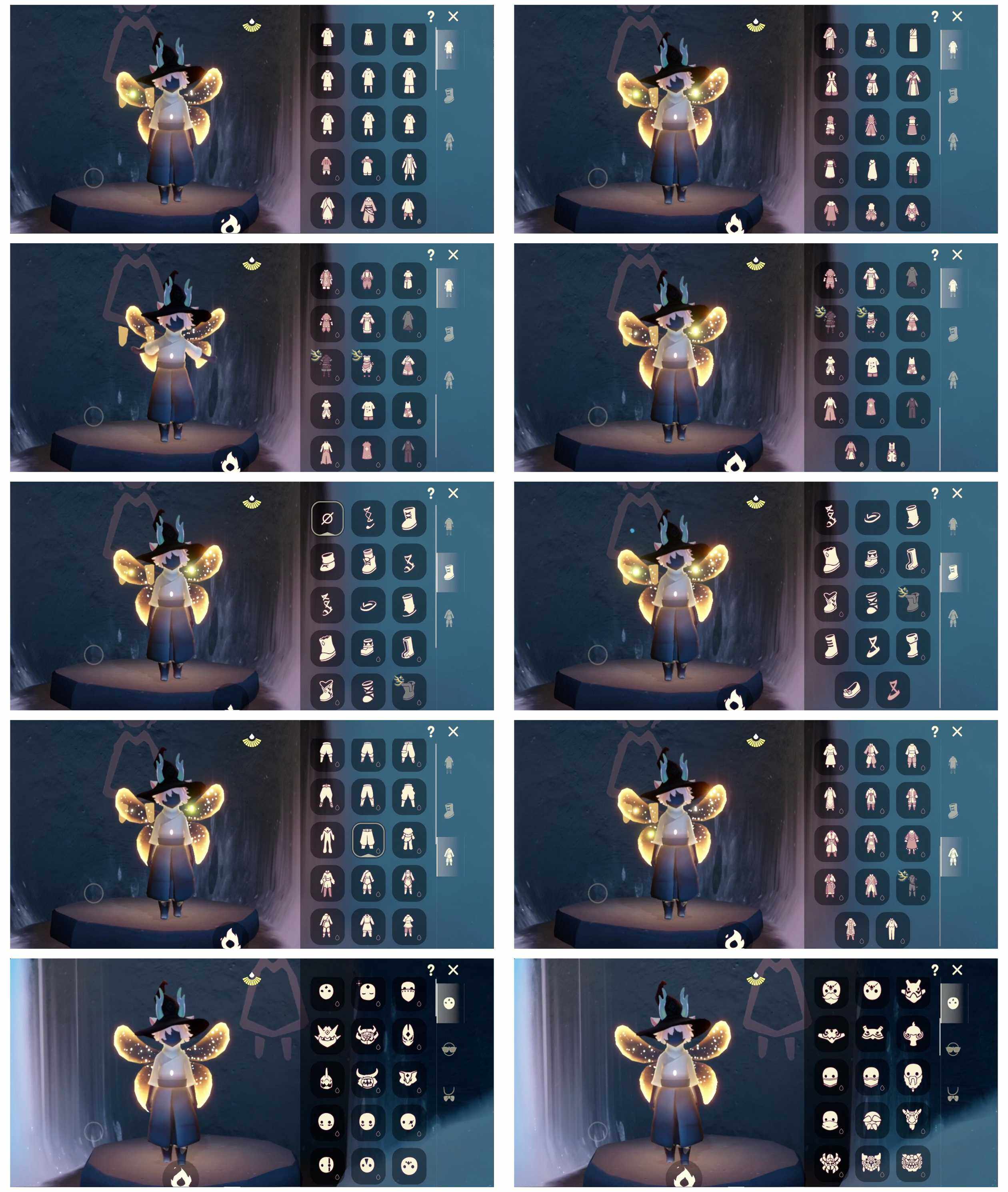 光遇账号安卓官服14季10翼巫师帽欧若拉之翼武士裤箬笠公主头虚荣牛仔帽妮妮裙子橘子发饰阔腿牛仔
资源：蜡烛 1209  爱心 75  红烛 16  翼 10
已毕业地图：全图
毕业季节：半潜海季 破晓季卡 追忆季 