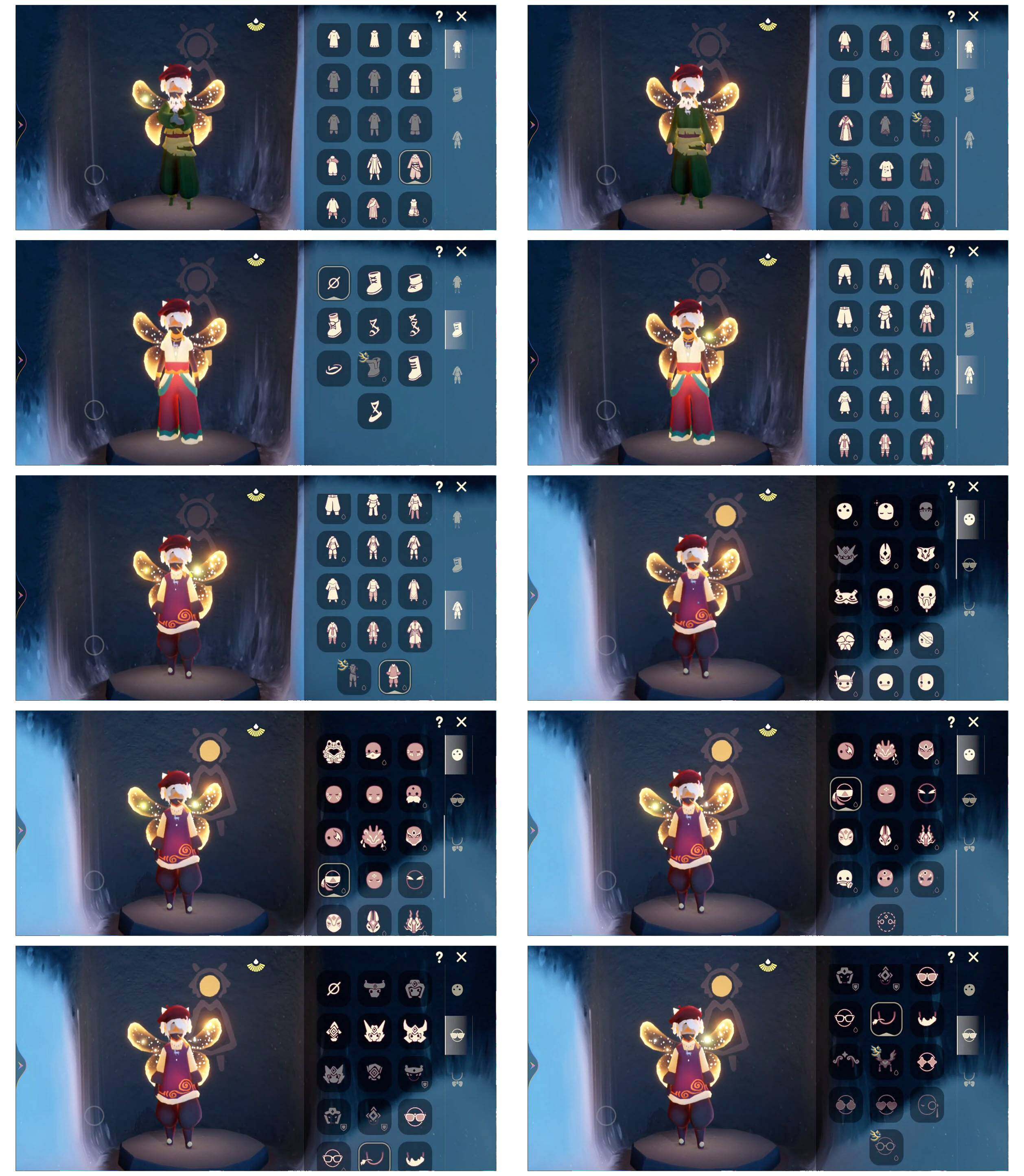 光遇账号vivo渠道服5季10翼欧若拉之翼鲲灯武士裤祥云服饰矮人面具高马尾虚荣绿丝带盲僧眼罩详情看图，价格可刀
资源：蜡烛   142 爱心 22   红烛 28  翼10
已毕业地图：霞谷   
毕业季节： 追忆季  