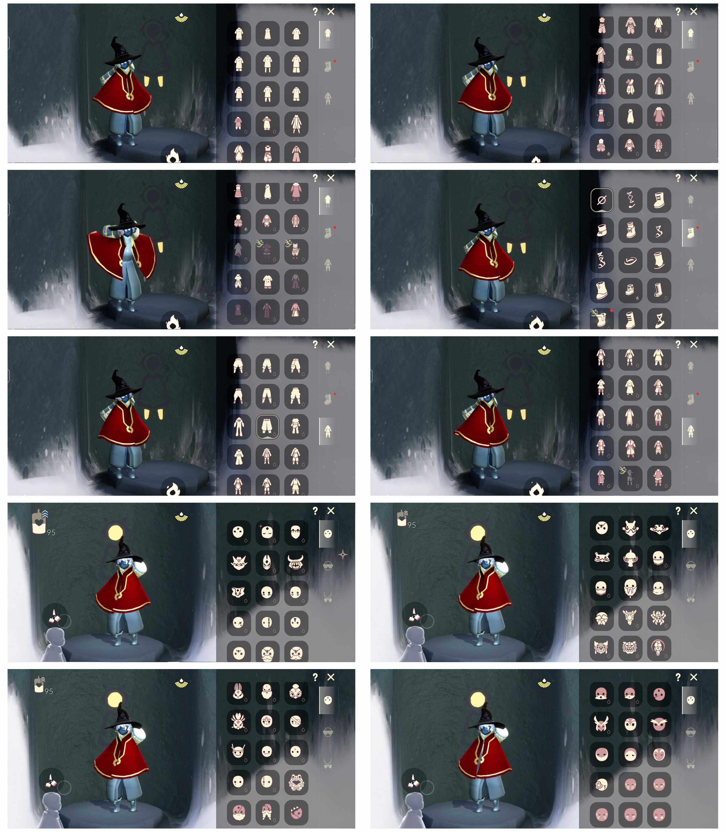 光遇账号安卓官服19季10翼狗头白枭透明蝶翼妮妮长裙飘带斗篷蝙蝠套装绊爱巫师帽橘子发饰
资源：蜡烛95    爱心  65  红烛   翼10
已毕业地图：全图毕业
毕业季节：预言季  集结季  小王子季  风行季