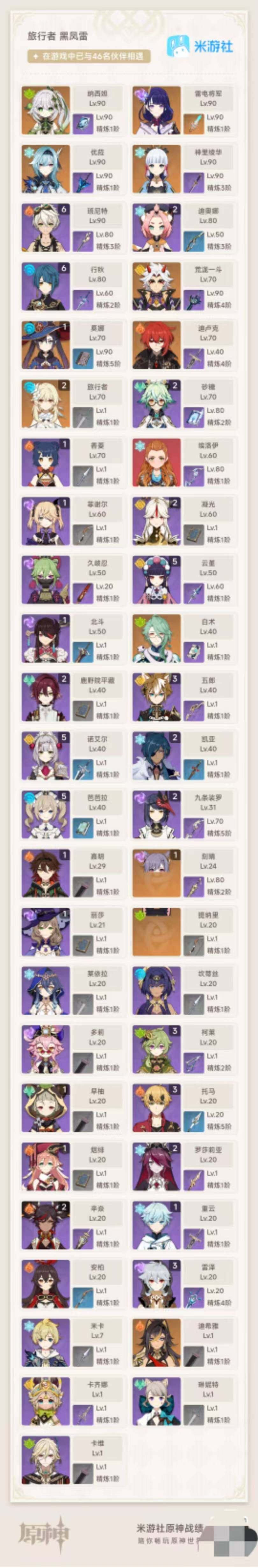 YSEY315983原神账号详情图4 YSEY315983原神账号详情图4