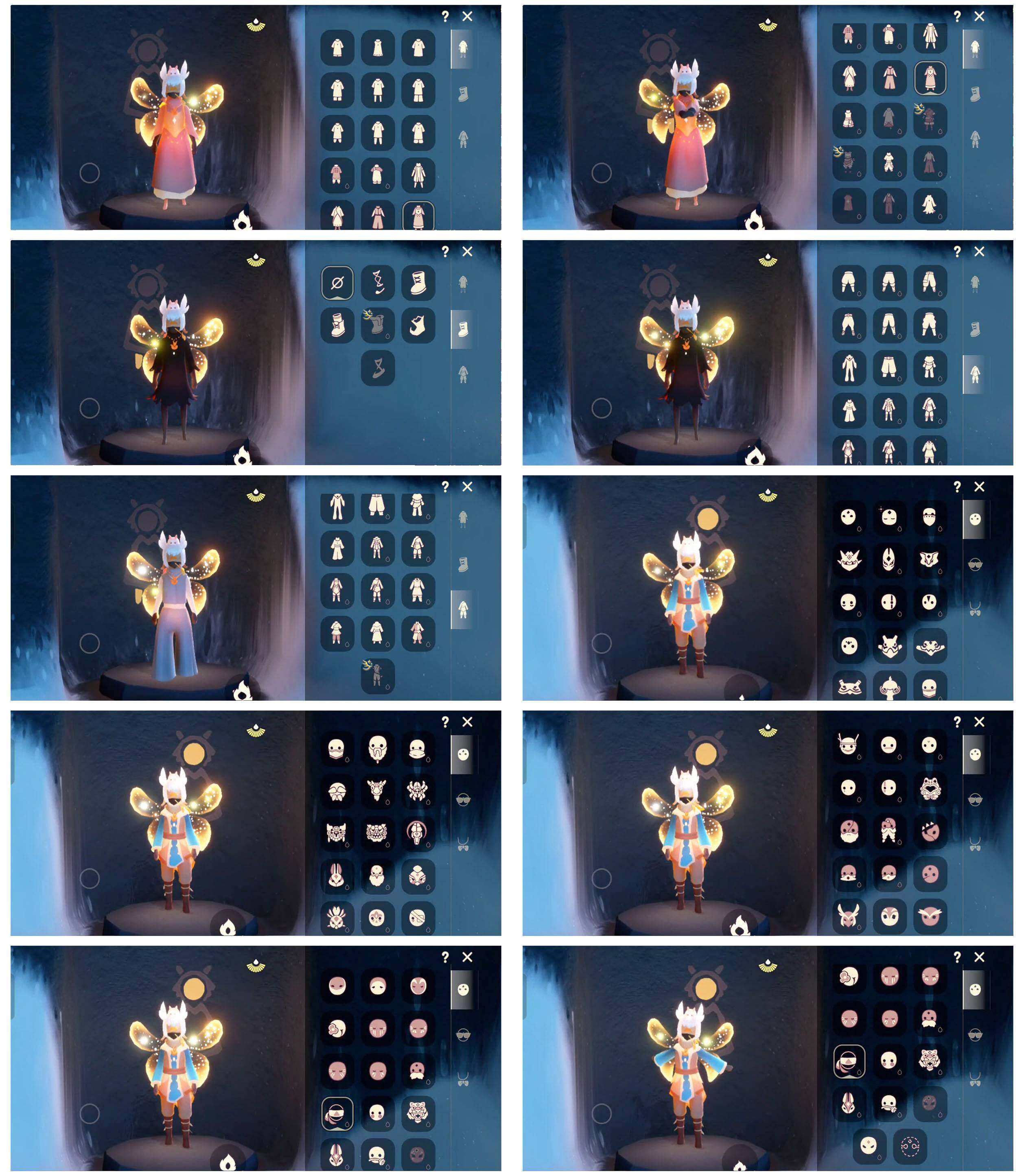 光遇账号安卓官服11季狗头白枭暖冬瑞雪皮皮猫斗篷锦鲤套装周年线框斗篷蝙蝠套装巫师帽详情看图，价格可刀
资源：蜡烛  354  爱心147    红烛16   翼11
已毕业地图：全图毕业
毕业季节： 圣岛季 预言季