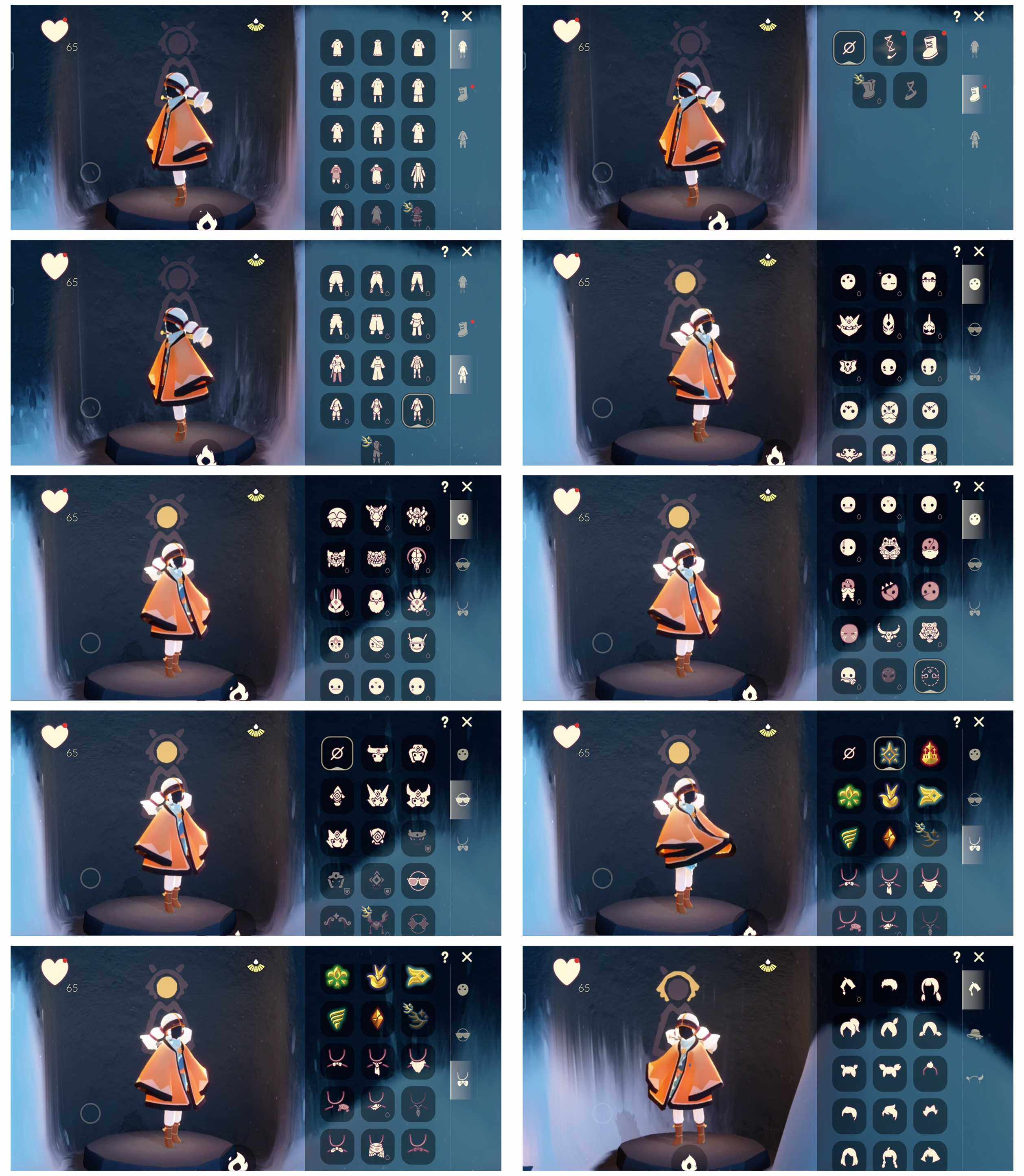 光遇账号安卓官服7季8翼阿努比斯玫瑰花巫师帽羽袖长袍毕业羽毛武士裤虚荣凤凰面具皮皮猫大橘大利详情看图，价格可刀
资源： 蜡烛55  爱心65   红烛5  翼8
已毕业地图：全图毕业
毕业季节： 预言季  梦想季 