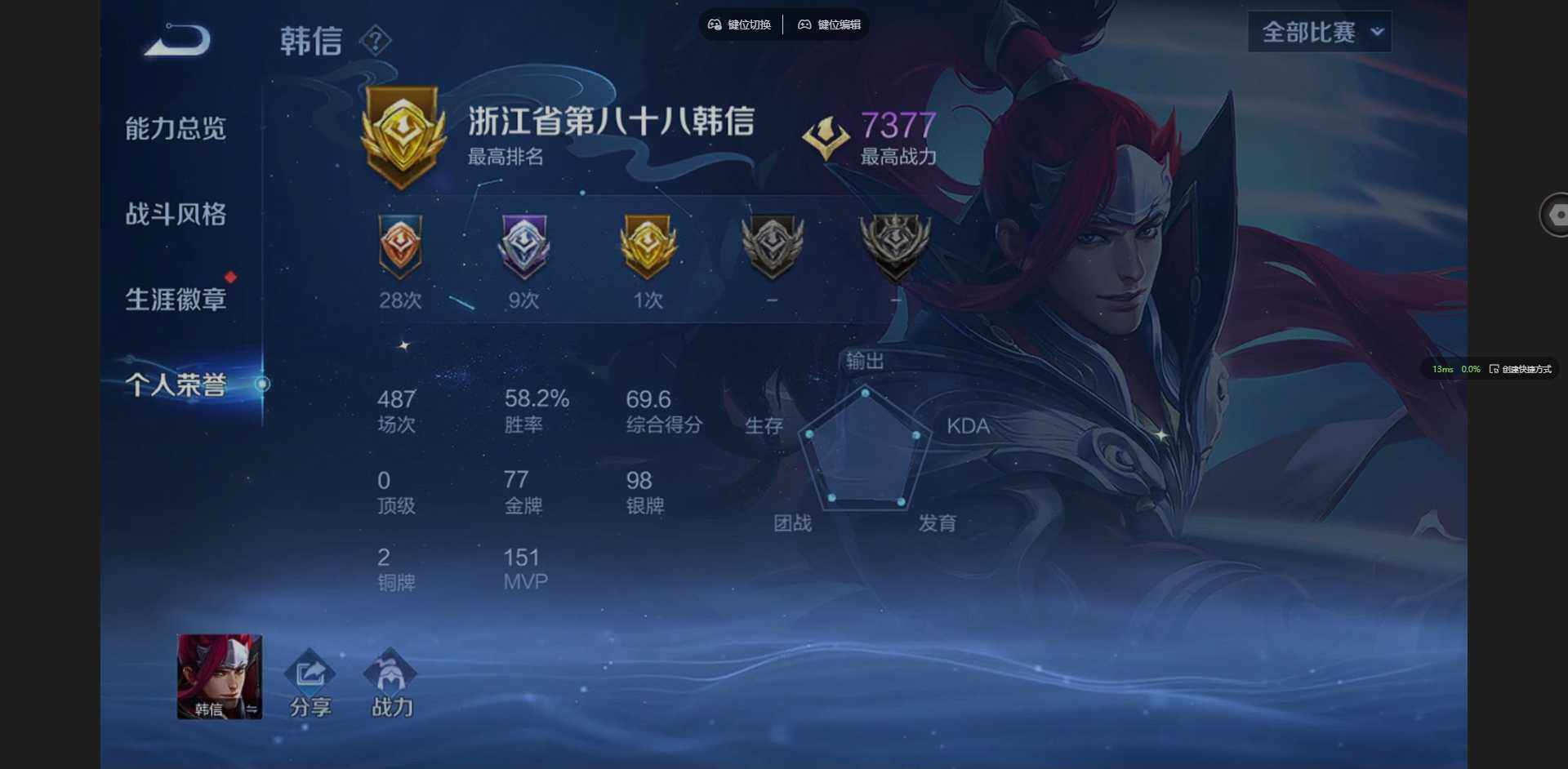 WZCMW3427463王者荣耀账号详情图4 WZCMW3427463王者荣耀账号详情图4