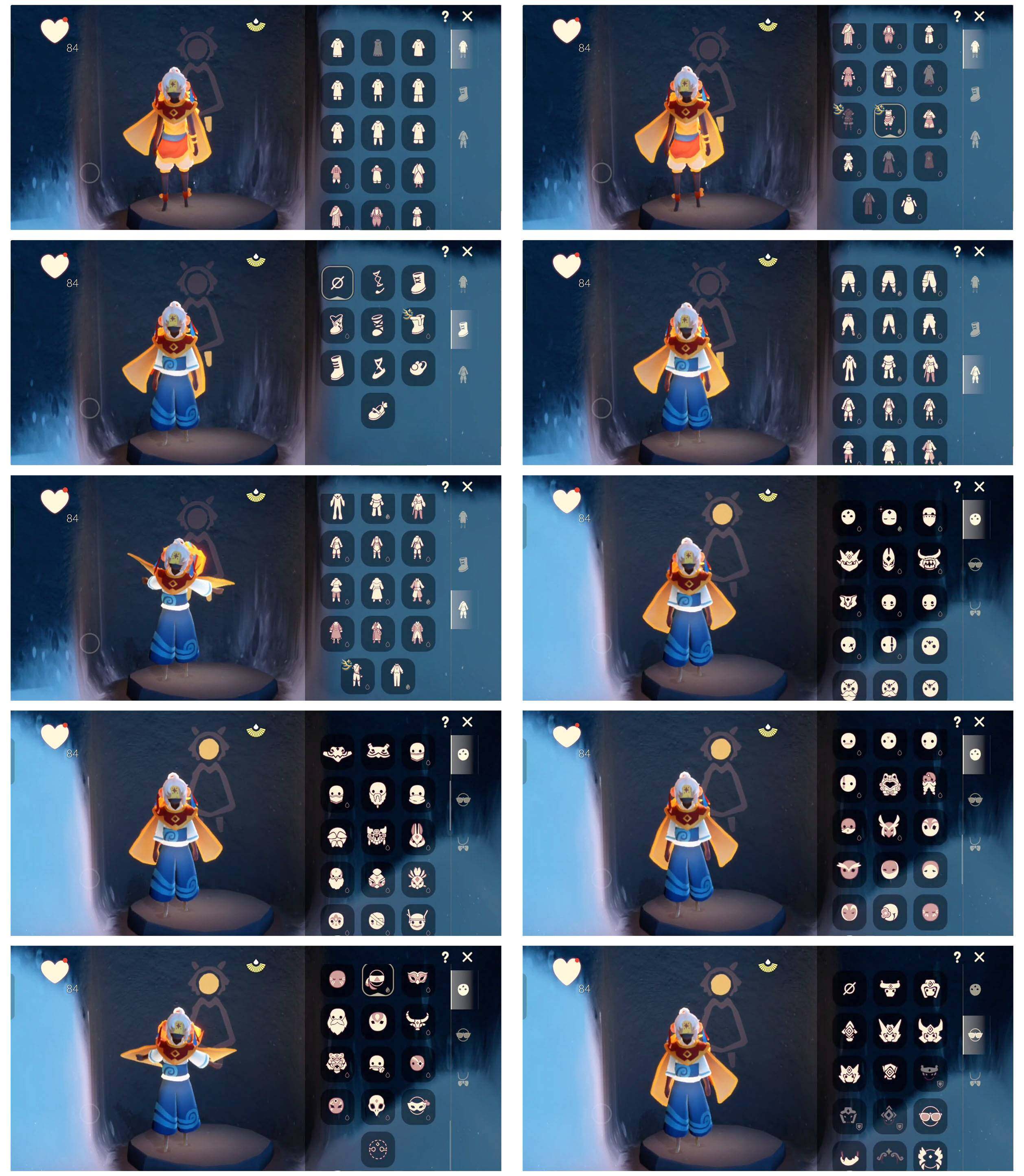 光遇账号安卓官服8季12翼白枭锦鲤套装透明蛛丝斗篷青衫落拓冥龙南瓜巫师帽海洋武士裤盲僧眼罩蝴蝶与花详情看图，价格可刀
资源：蜡烛   769 爱心 85   红烛 36  翼12
已毕业地图：全图毕业
毕业季节： 