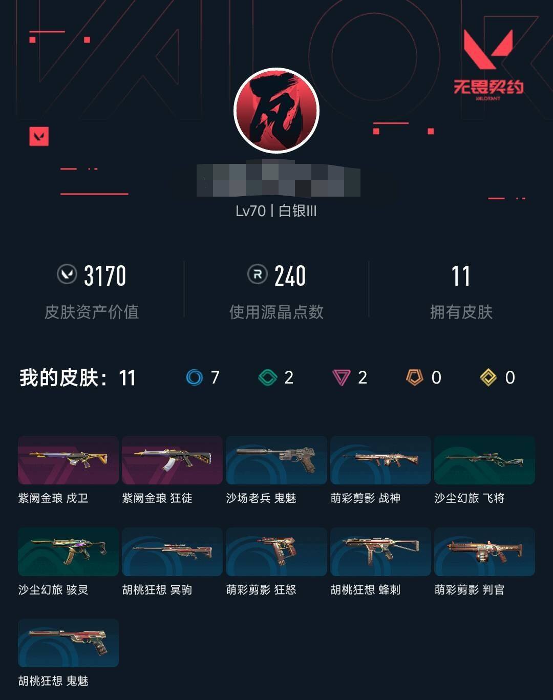 WWQEY328550无畏契约账号详情图6 WWQEY328550无畏契约账号详情图6