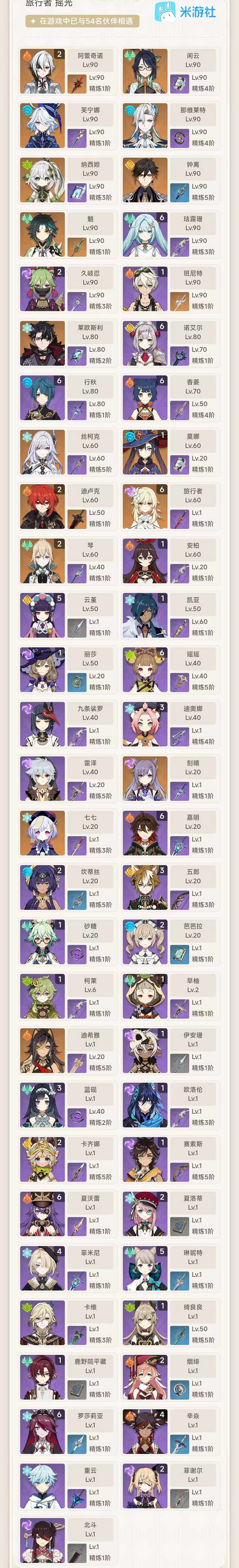 YSEY316222原神账号详情图4 YSEY316222原神账号详情图4