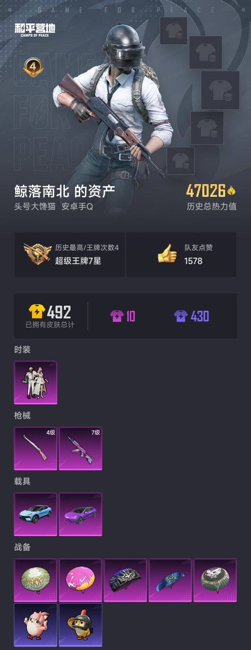 HPQM3421410和平精英账号详情图3 HPQM3421410和平精英账号详情图3